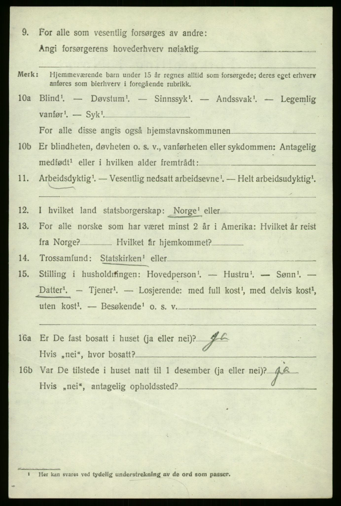 SAB, 1920 census for Gaular, 1920, p. 3093