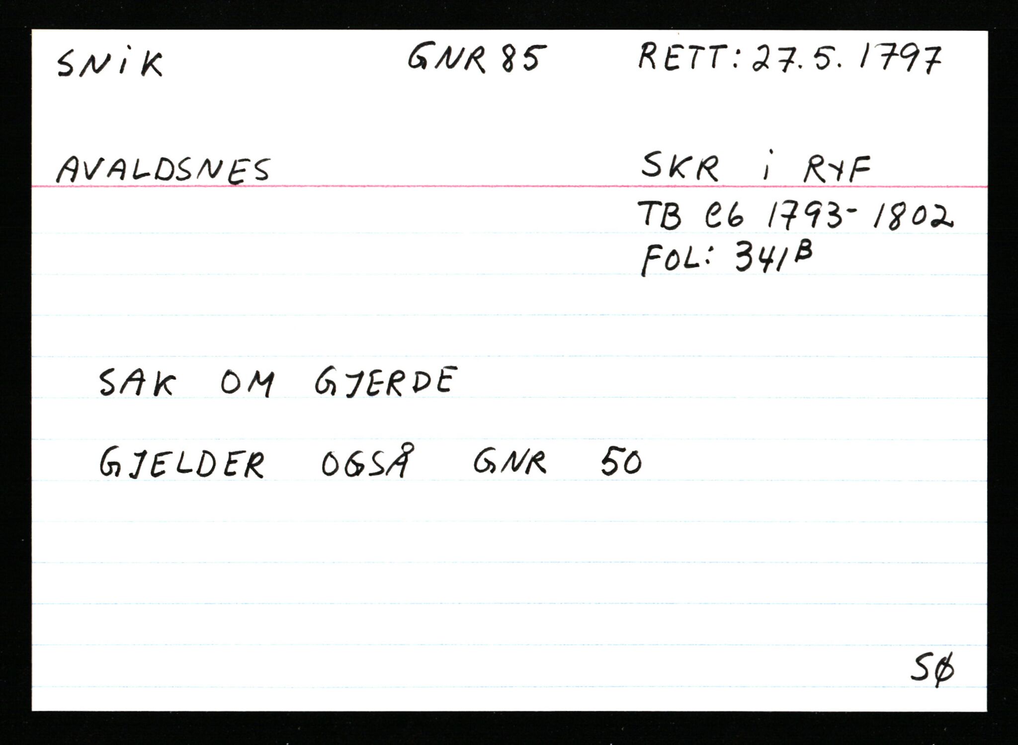 Statsarkivet i Stavanger, AV/SAST-A-101971/03/Y/Ym/L0053: Åstedskort sortert etter gårdsnavn: Skudeneshavn - Solbjør, 1600-1950, p. 485