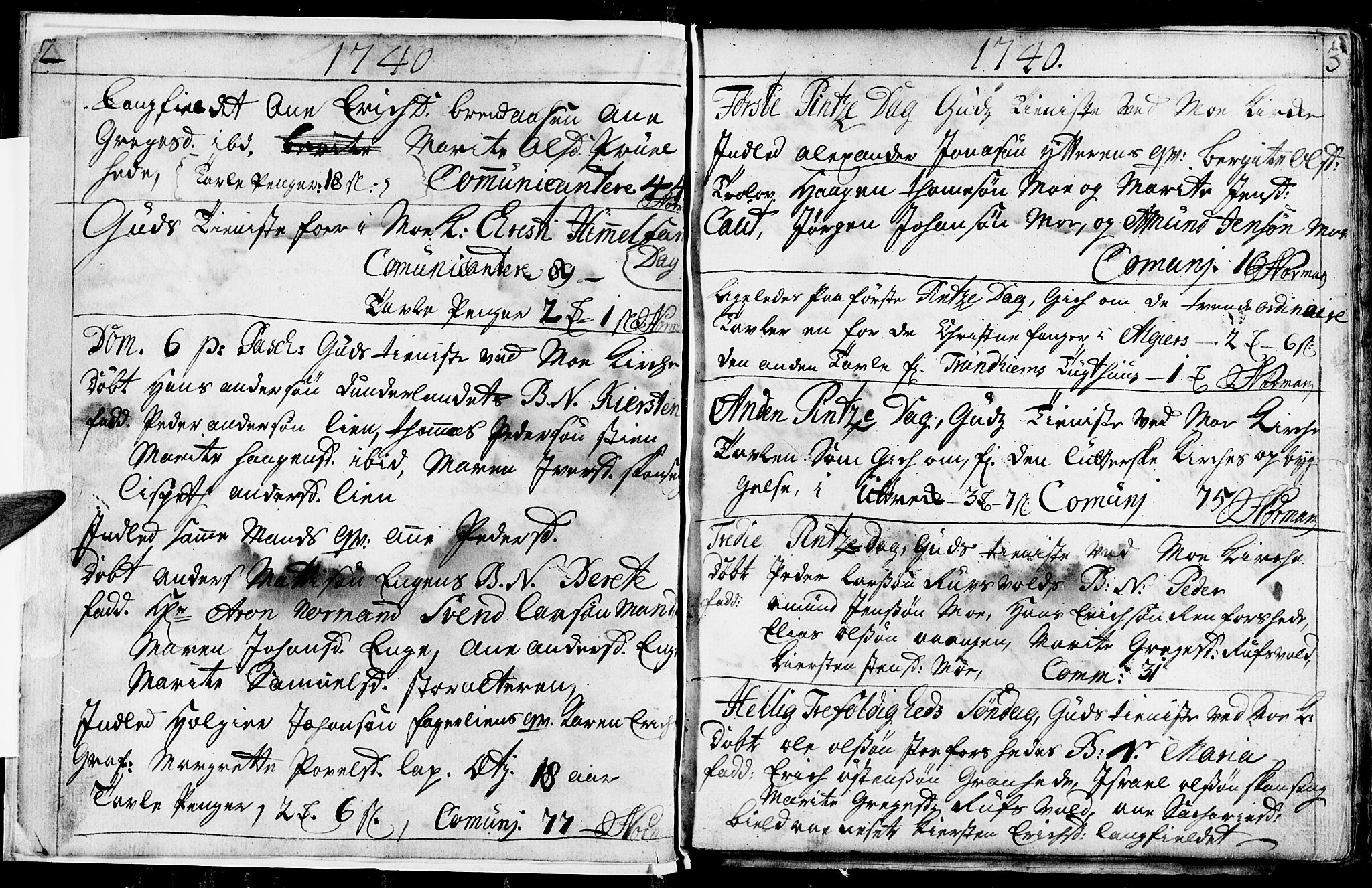 Ministerialprotokoller, klokkerbøker og fødselsregistre - Nordland, SAT/A-1459/827/L0389: Parish register (official) no. 827A01, 1740-1751, p. 2-3