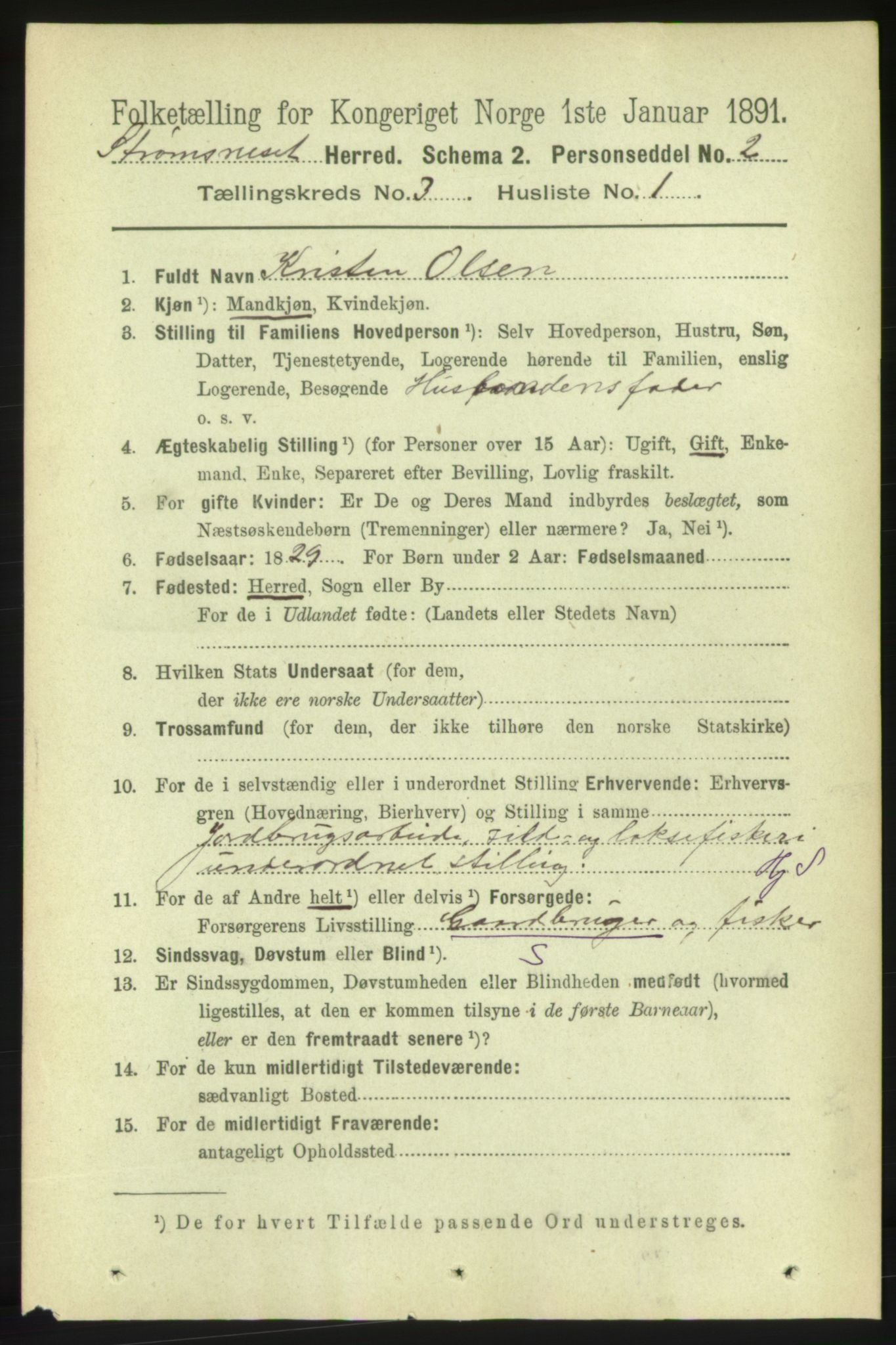 RA, 1891 census for 1559 Straumsnes, 1891, p. 461