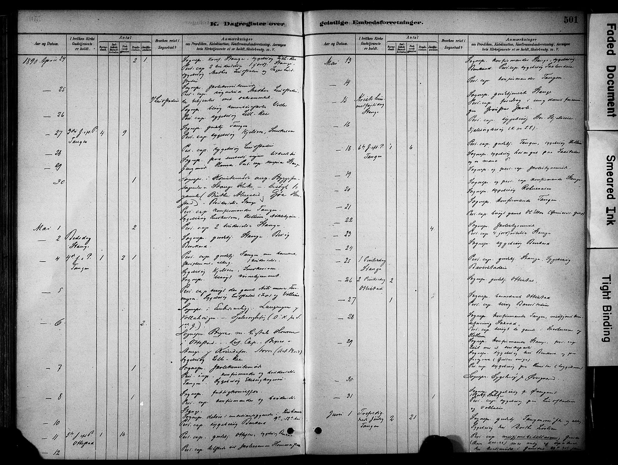 Stange prestekontor, AV/SAH-PREST-002/K/L0017: Parish register (official) no. 17, 1880-1893, p. 501