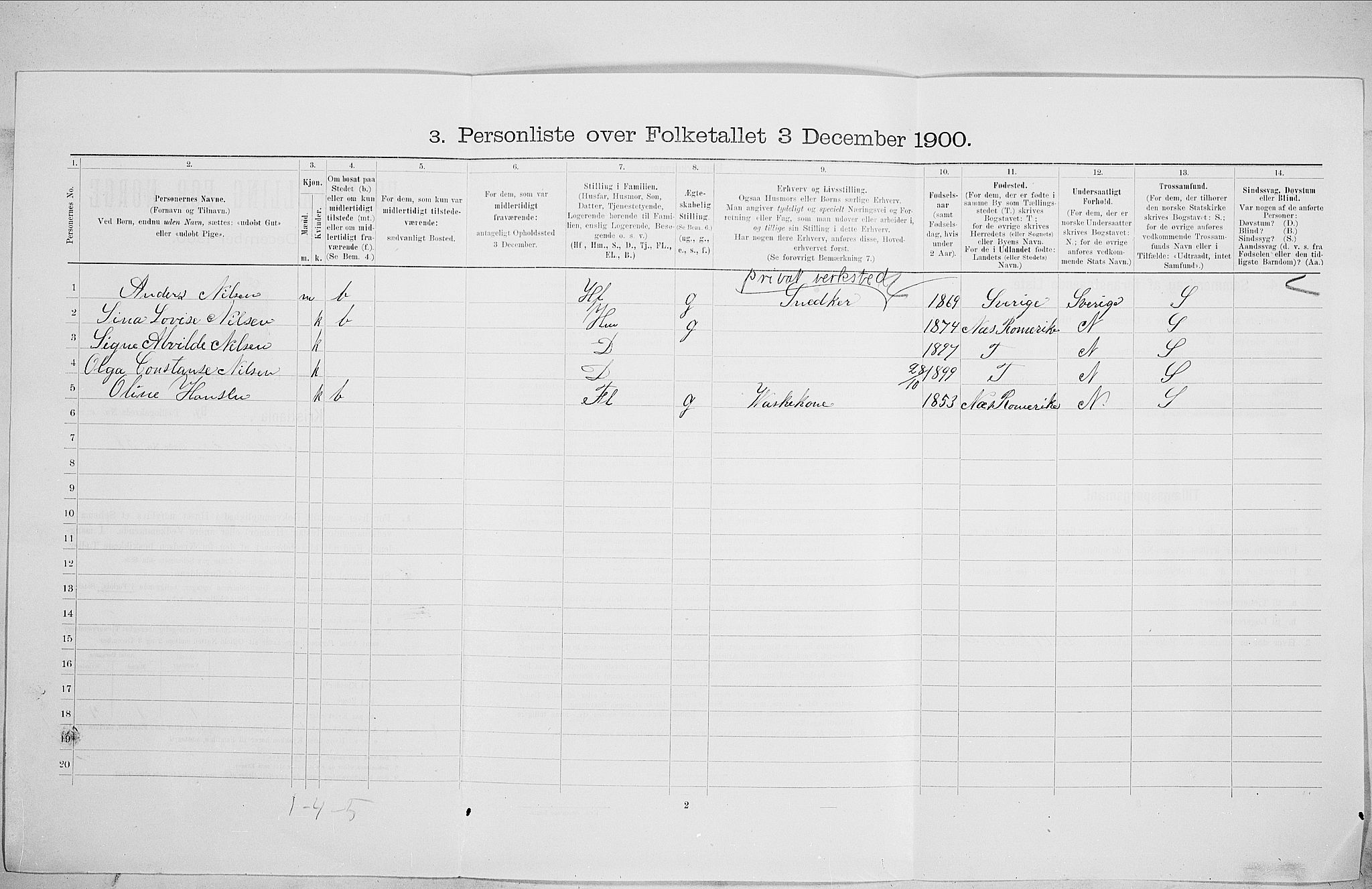 SAO, 1900 census for Kristiania, 1900, p. 54307