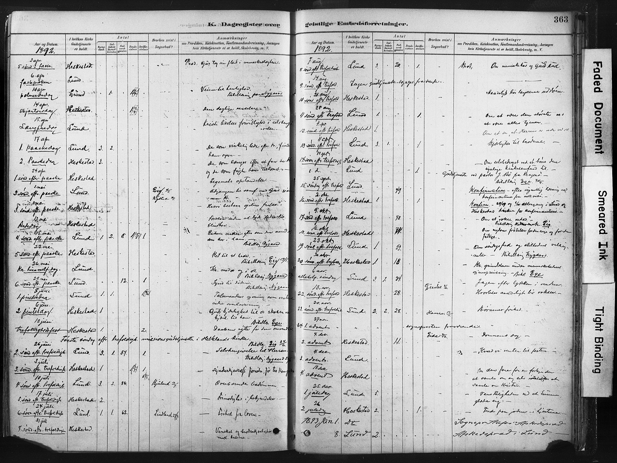 Lund sokneprestkontor, SAST/A-101809/S06/L0011: Parish register (official) no. A 10, 1877-1904, p. 363