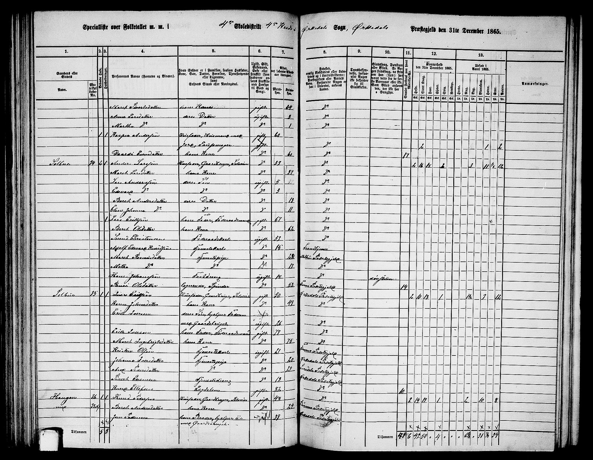 RA, 1865 census for Orkdal, 1865, p. 120