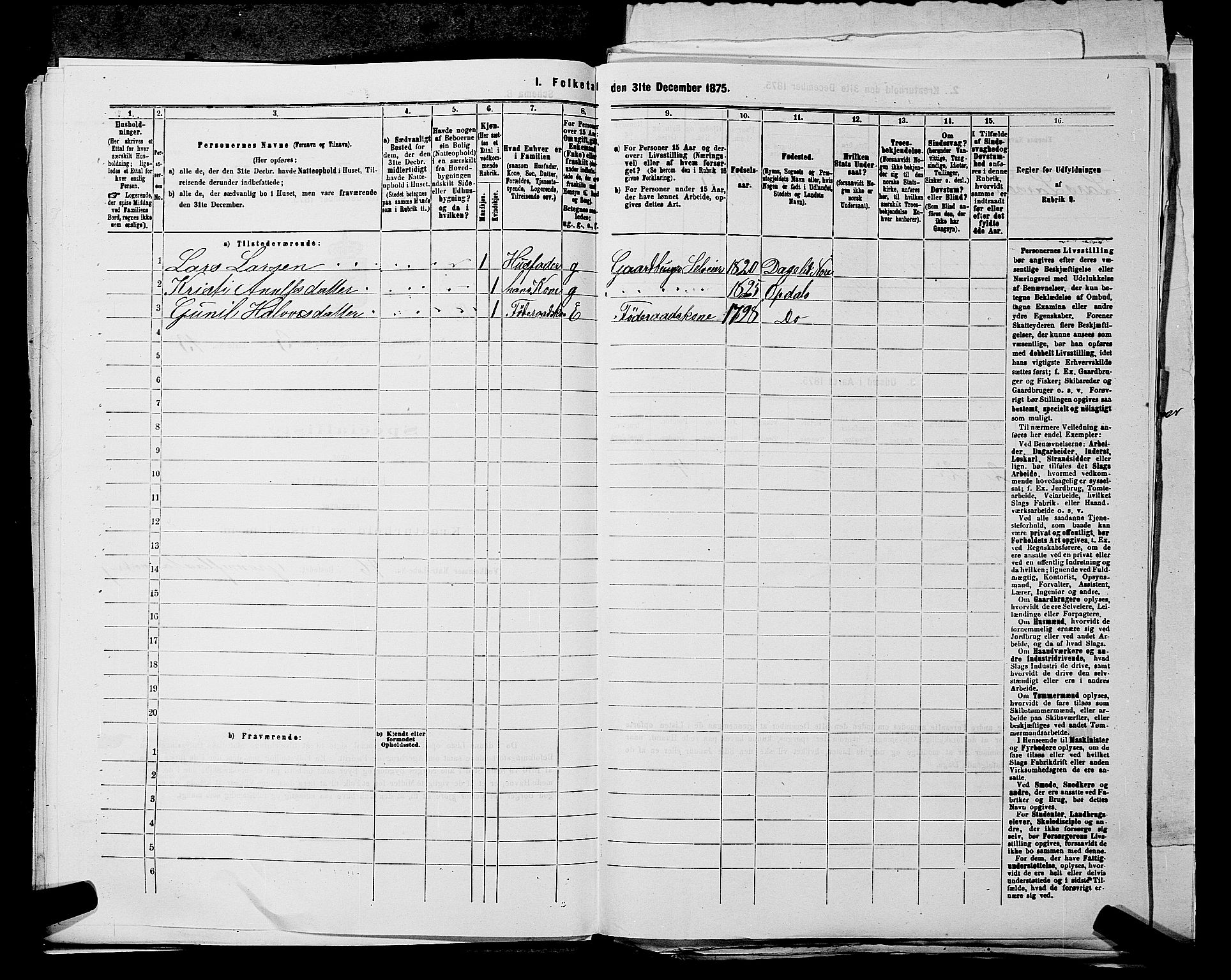 SAKO, 1875 census for 0633P Nore, 1875, p. 438