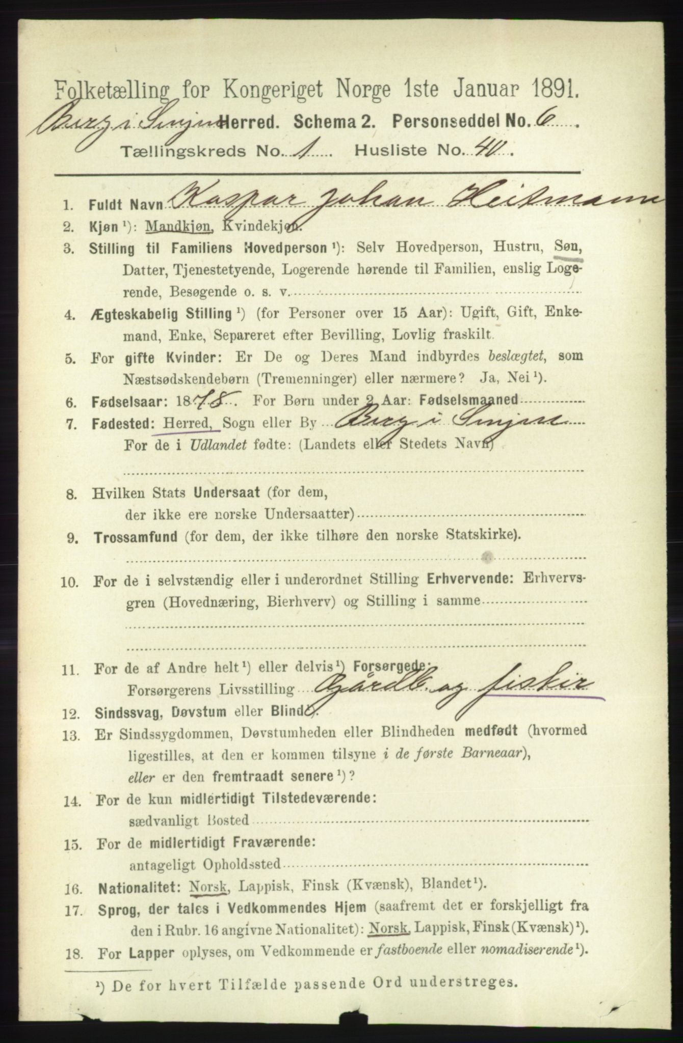 RA, 1891 census for 1929 Berg, 1891, p. 318