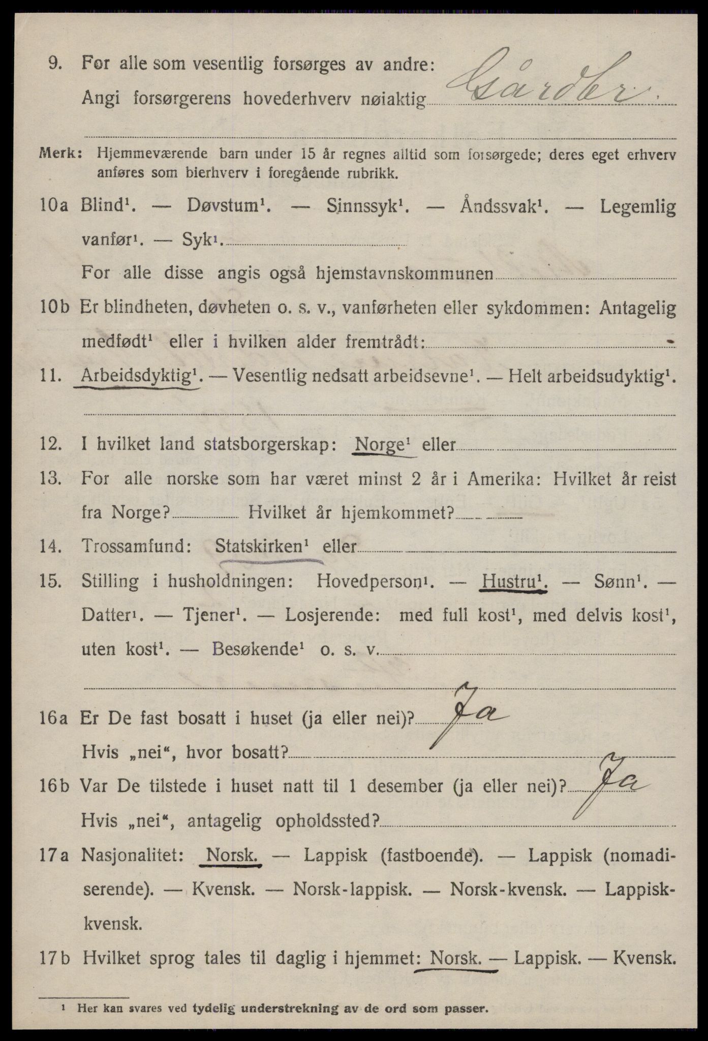 SAT, 1920 census for Melhus, 1920, p. 3370