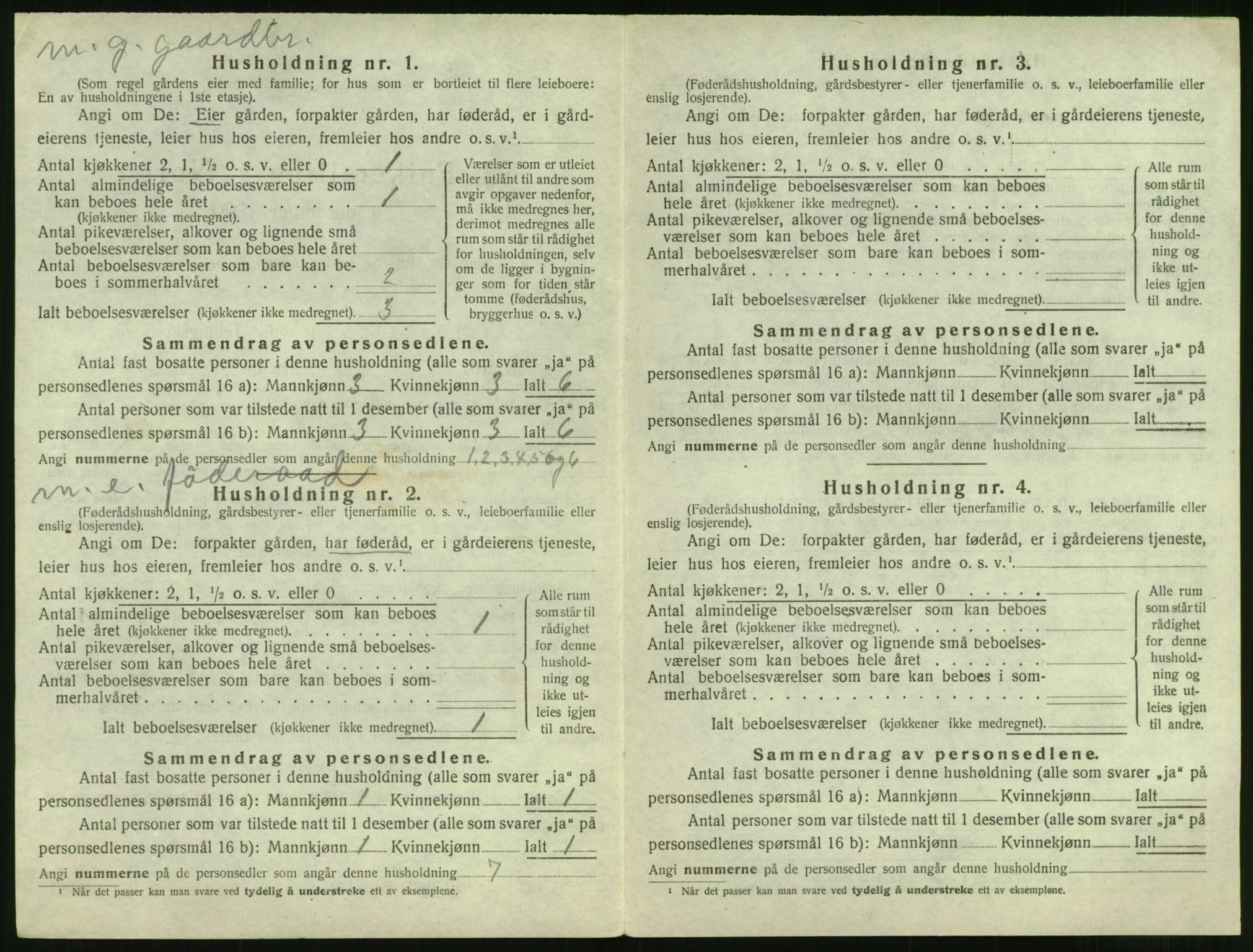 SAT, 1920 census for Vatne, 1920, p. 183