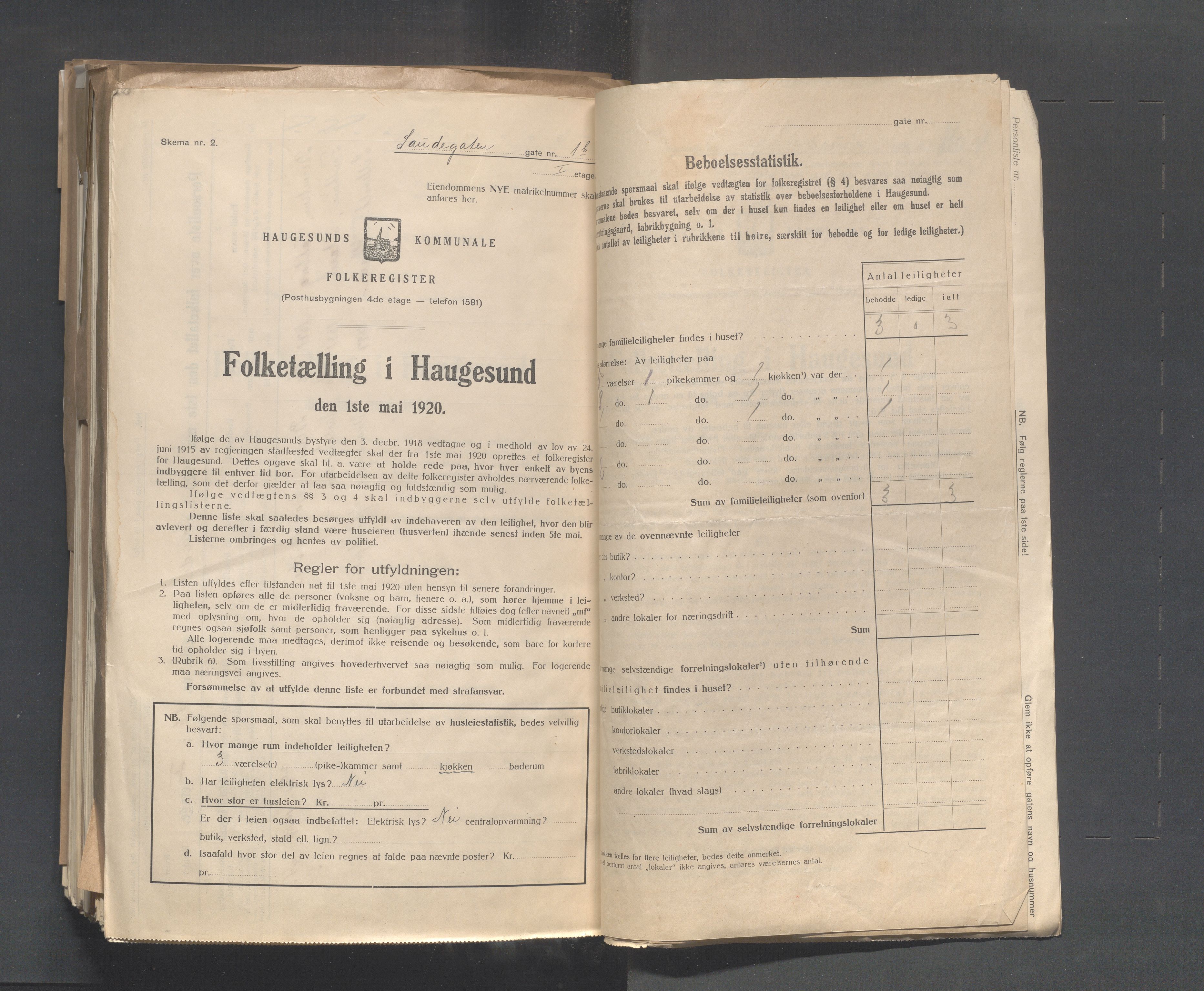 IKAR, Local census 1.5.1920 for Haugesund, 1920, p. 3418