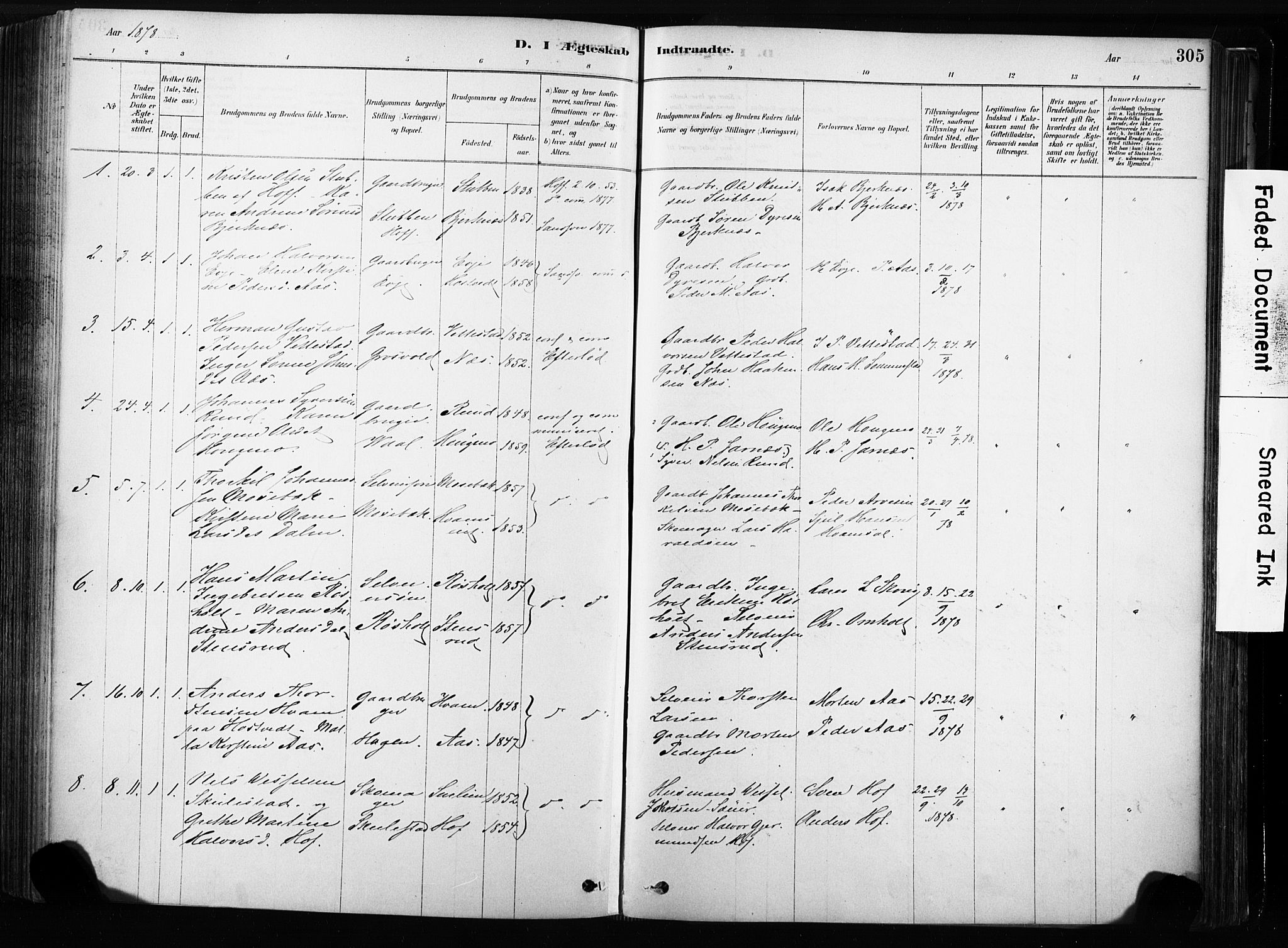 Sandsvær kirkebøker, SAKO/A-244/F/Fb/L0001: Parish register (official) no. II 1, 1878-1906, p. 305