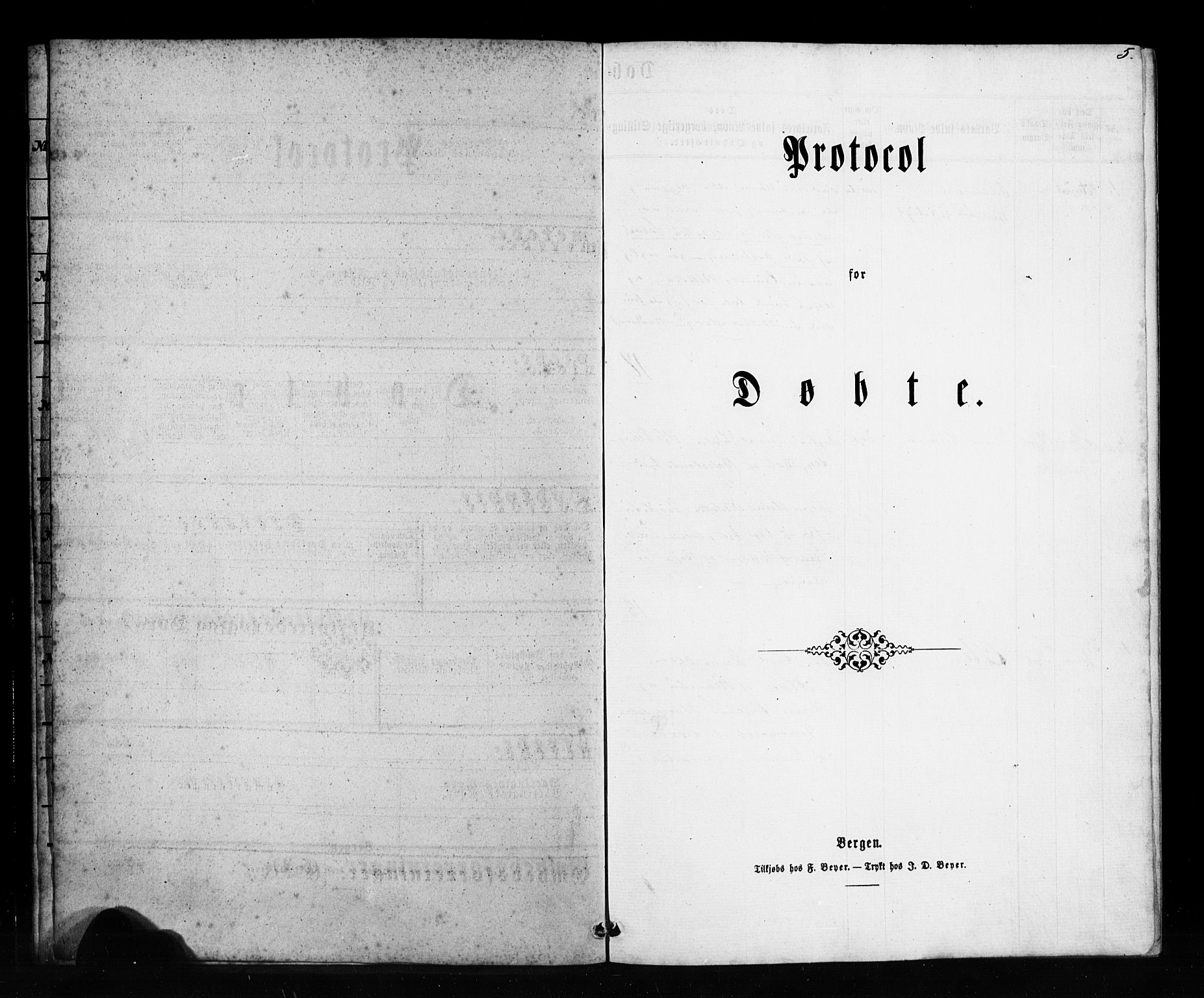 Pleiestiftelsen nr. 1 for spedalske sokneprestembete*, SAB/-: Parish register (official) no. A 1, 1859-1886, p. 5