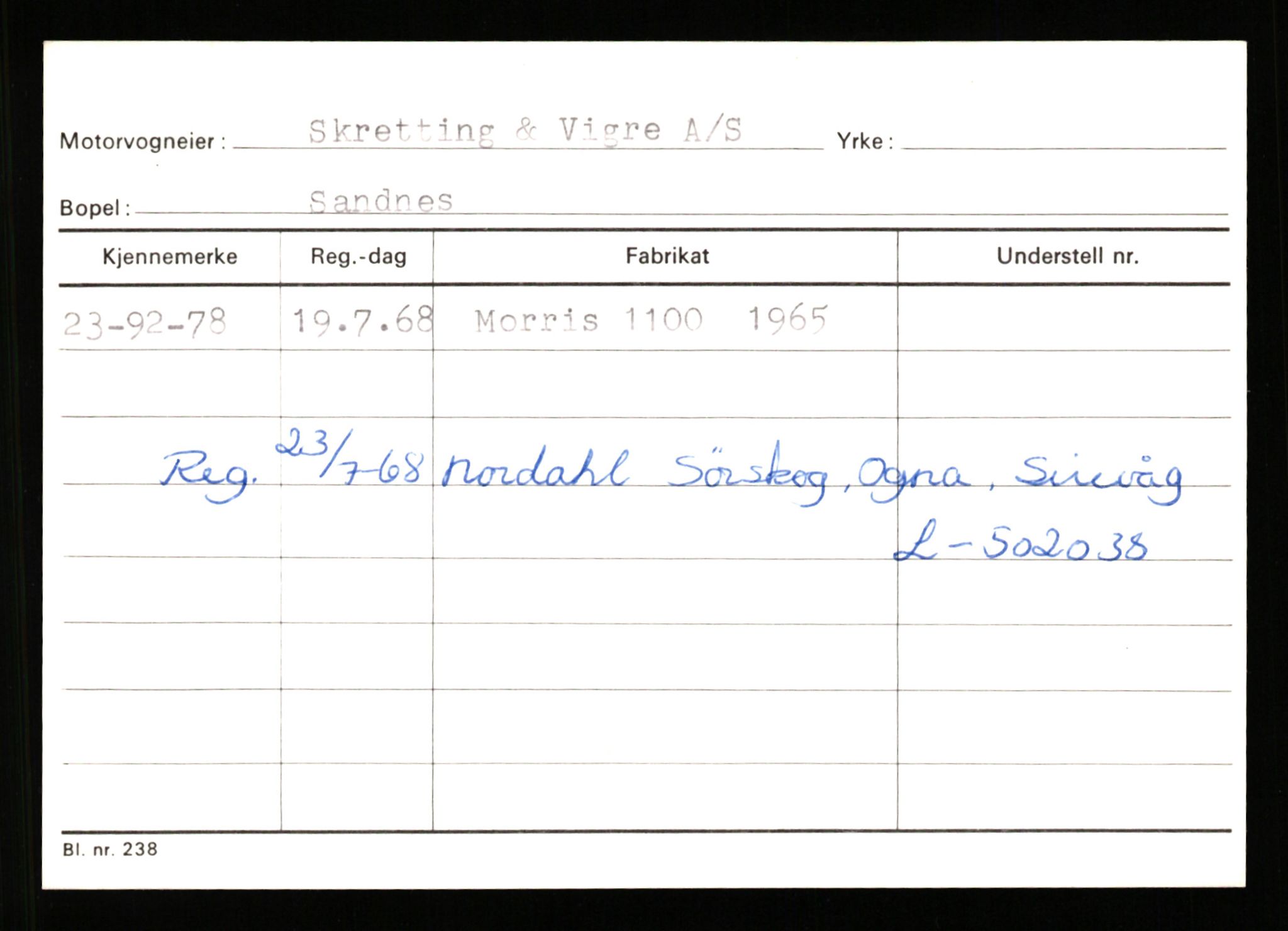 Stavanger trafikkstasjon, AV/SAST-A-101942/0/G/L0010: Registreringsnummer: 130000 - 239953, 1930-1971, p. 3151