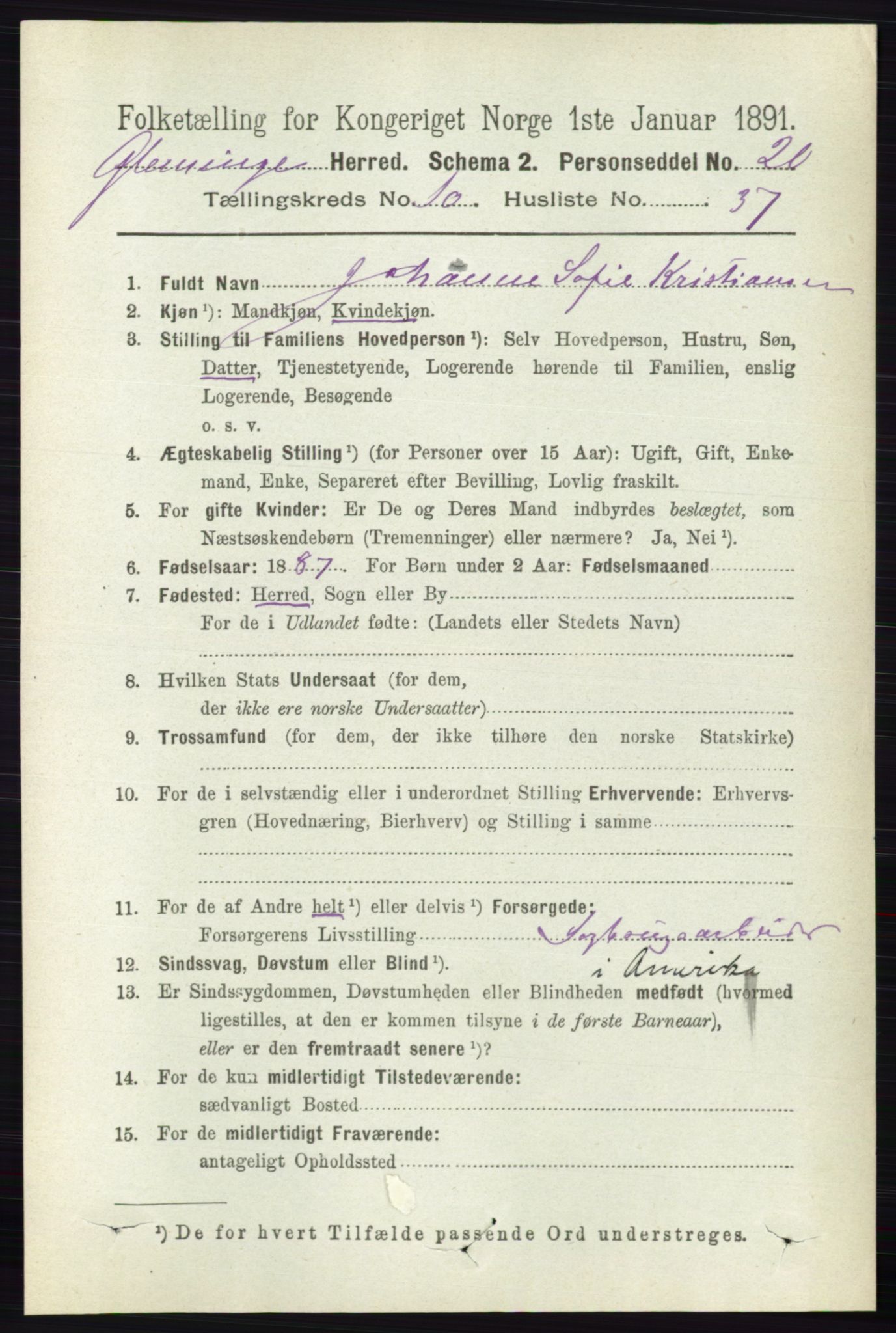 RA, 1891 census for 0132 Glemmen, 1891, p. 10264