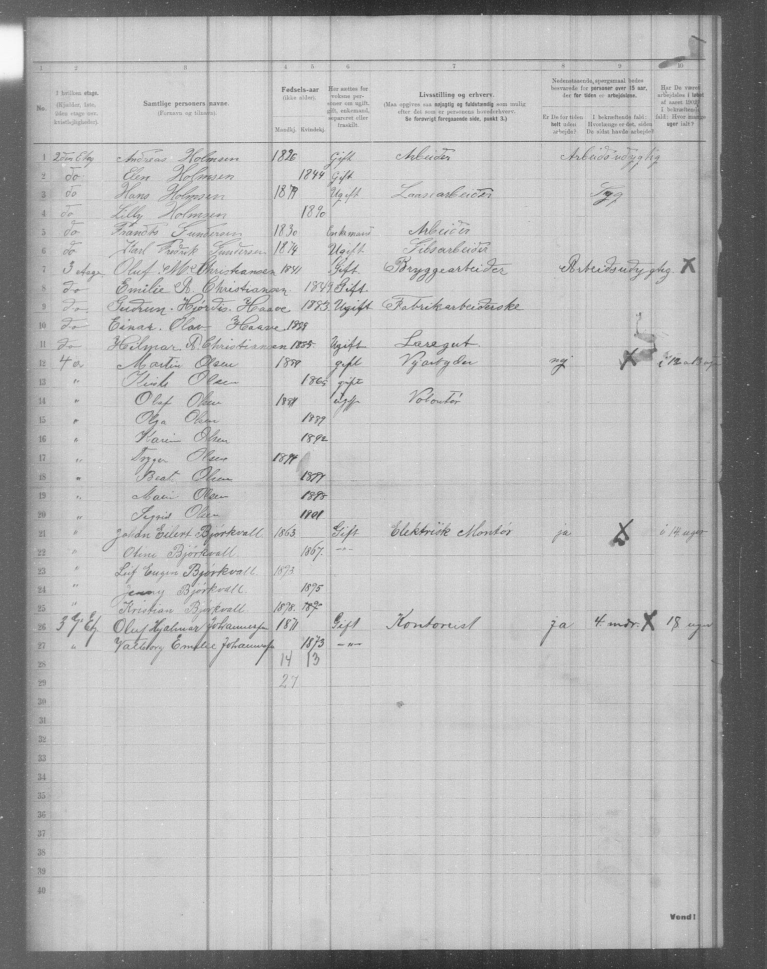 OBA, Municipal Census 1902 for Kristiania, 1902, p. 3379