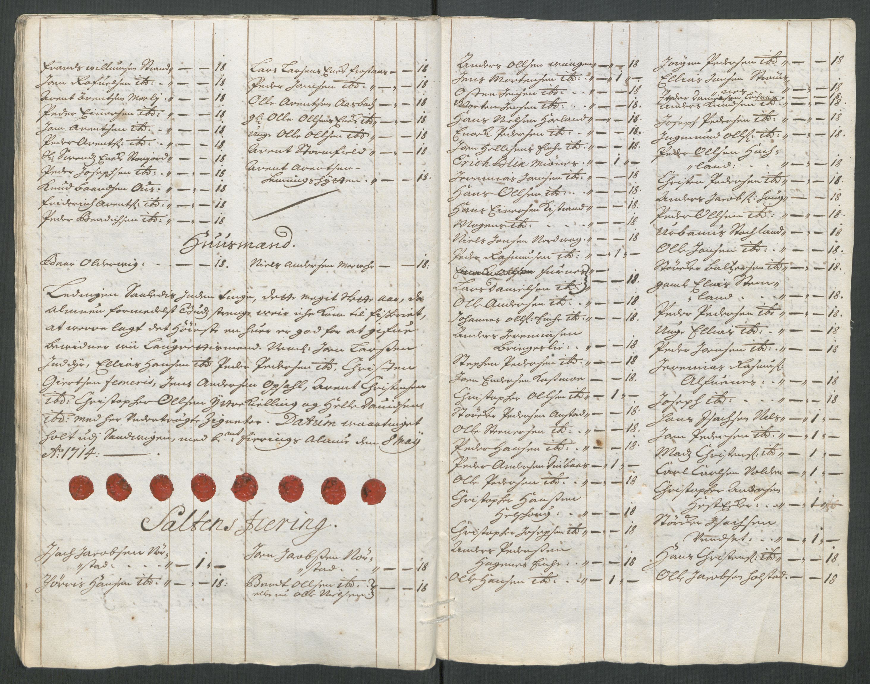 Rentekammeret inntil 1814, Reviderte regnskaper, Fogderegnskap, AV/RA-EA-4092/R66/L4584: Fogderegnskap Salten, 1714, p. 223