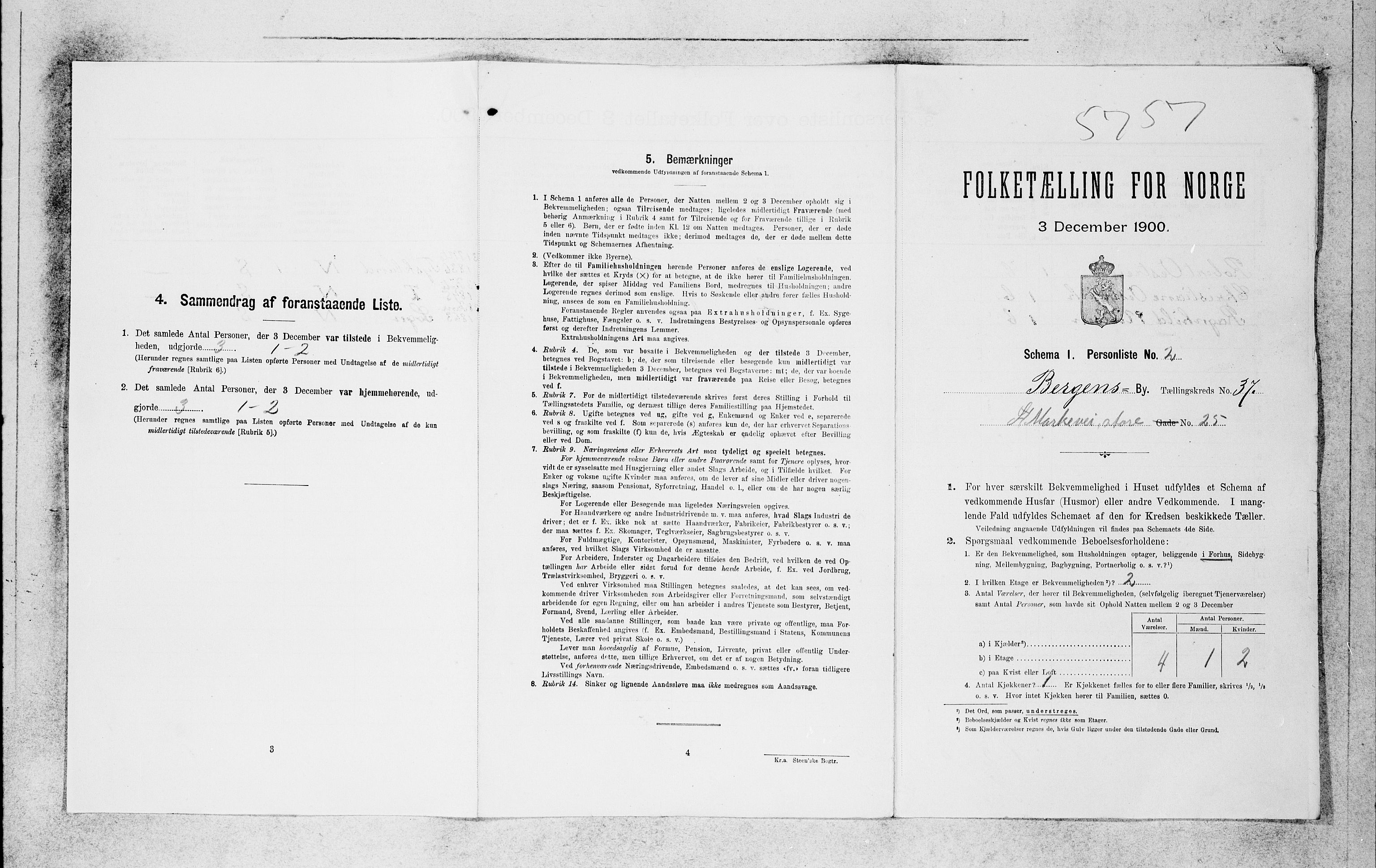 SAB, 1900 census for Bergen, 1900, p. 7221