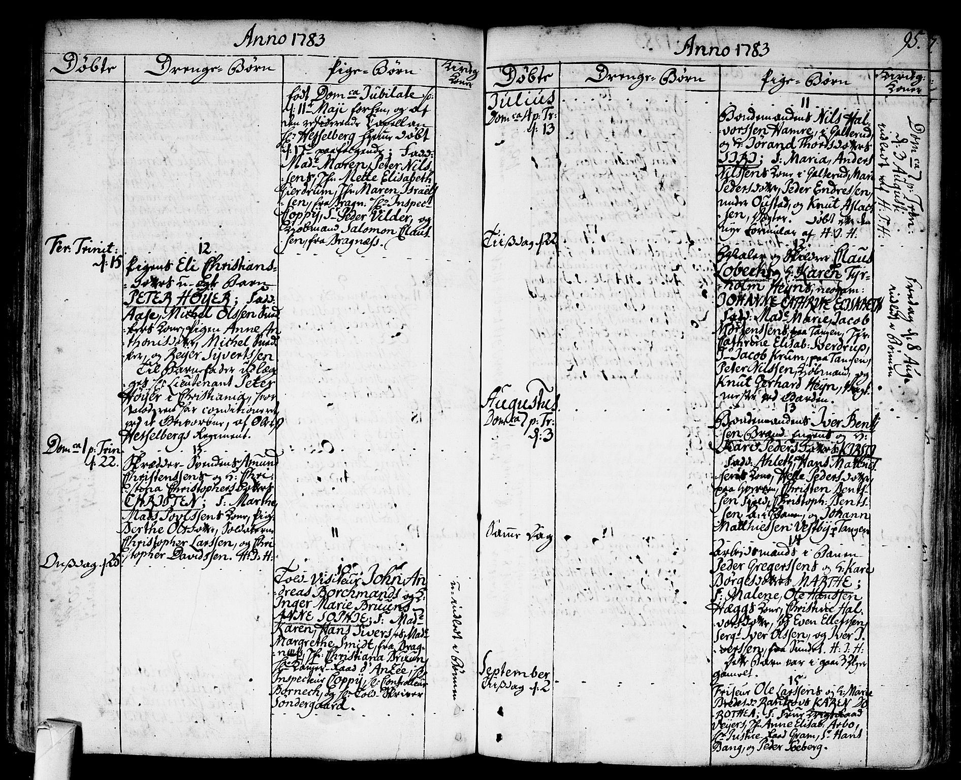 Strømsø kirkebøker, AV/SAKO-A-246/F/Fa/L0009: Parish register (official) no. I 9, 1752-1791, p. 95