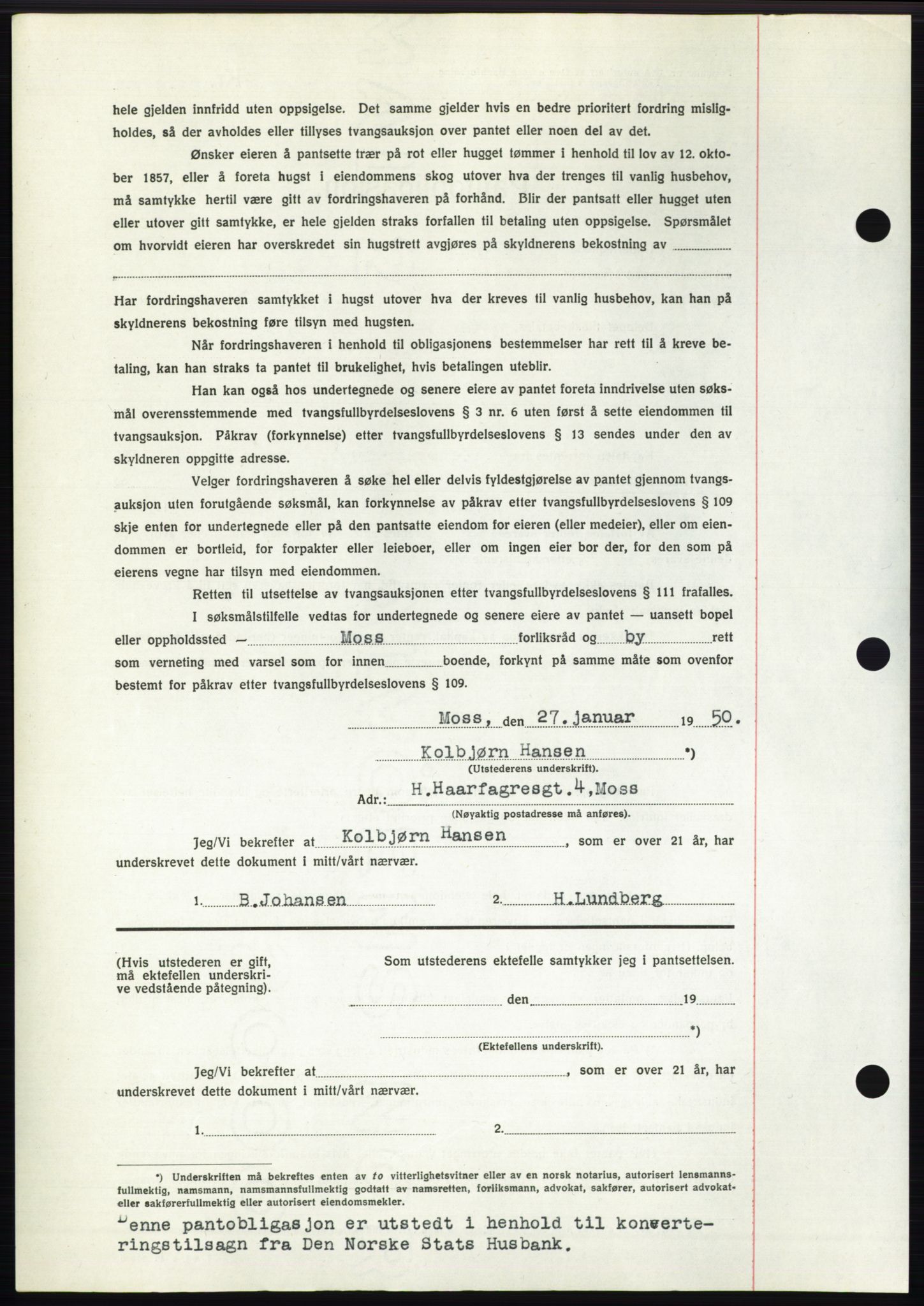 Moss sorenskriveri, SAO/A-10168: Mortgage book no. B23, 1949-1950, Diary no: : 342/1950