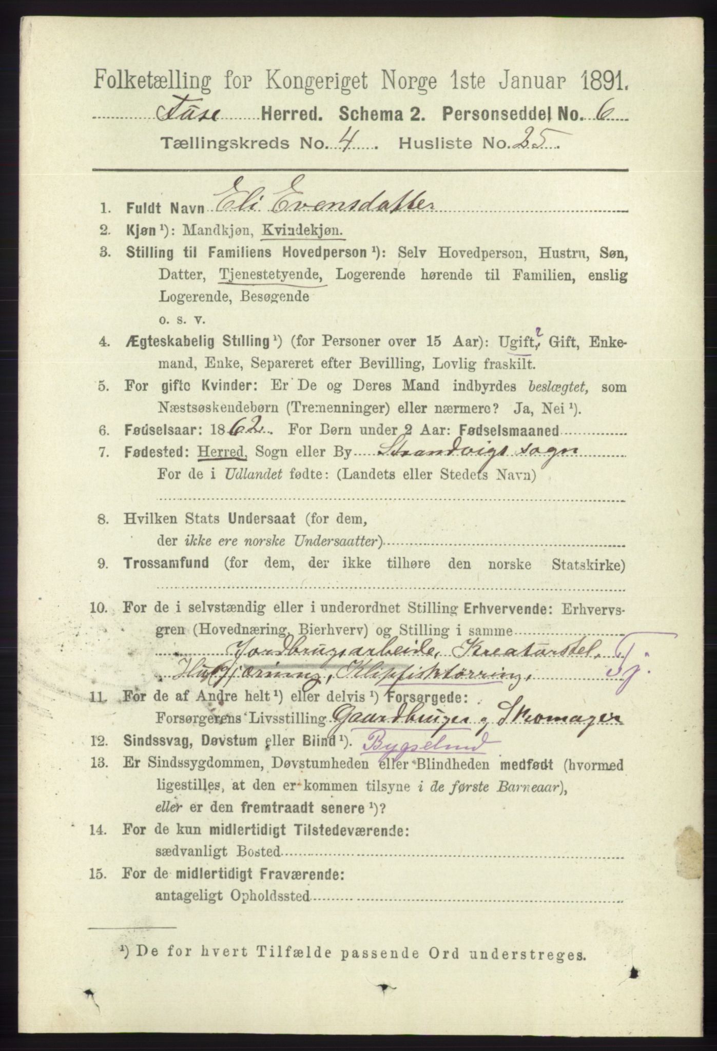 RA, 1891 census for 1241 Fusa, 1891, p. 855