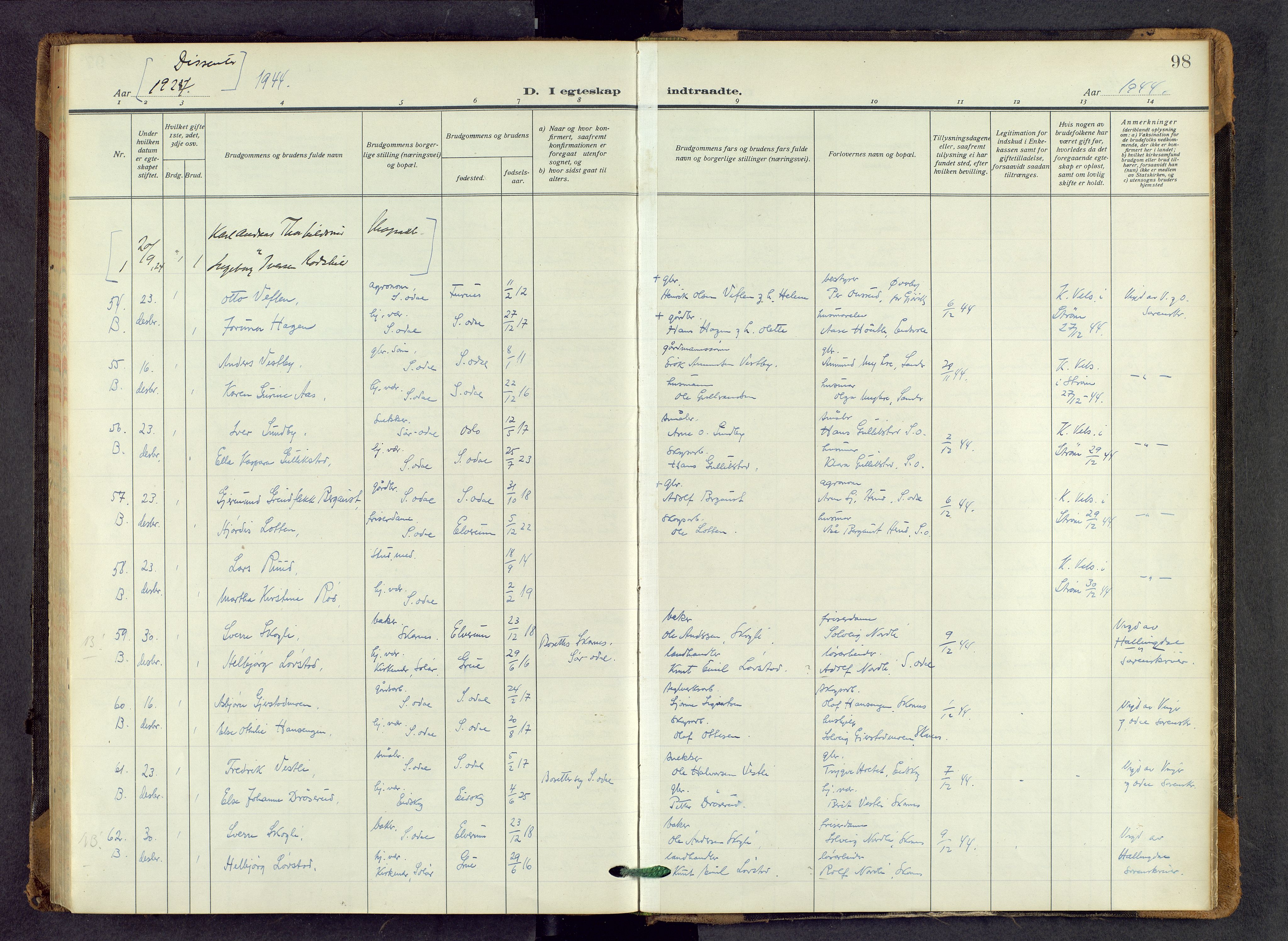 Sør-Odal prestekontor, AV/SAH-PREST-030/H/Ha/Haa/L0011: Parish register (official) no. 11, 1922-1945, p. 98