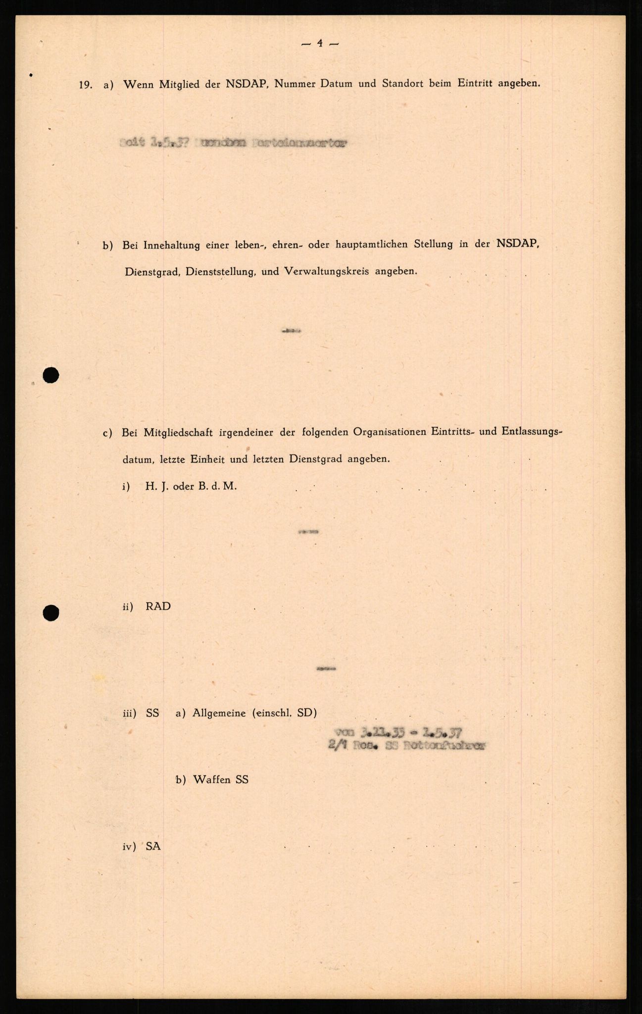 Forsvaret, Forsvarets overkommando II, RA/RAFA-3915/D/Db/L0011: CI Questionaires. Tyske okkupasjonsstyrker i Norge. Tyskere., 1945-1946, p. 299
