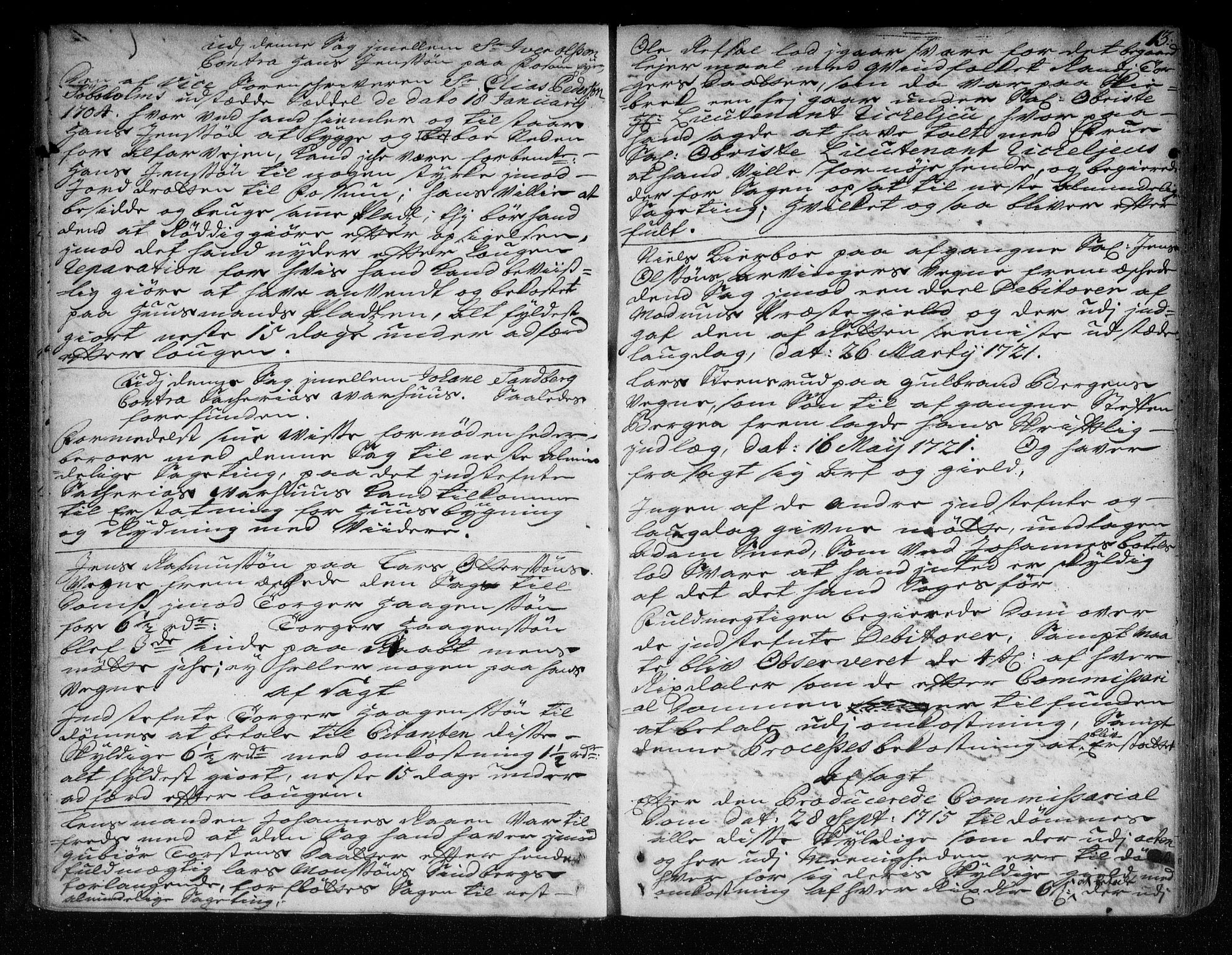 Eiker, Modum og Sigdal sorenskriveri, AV/SAKO-A-123/F/Fa/Faa/L0063: Tingbok, 1721-1722, p. 13