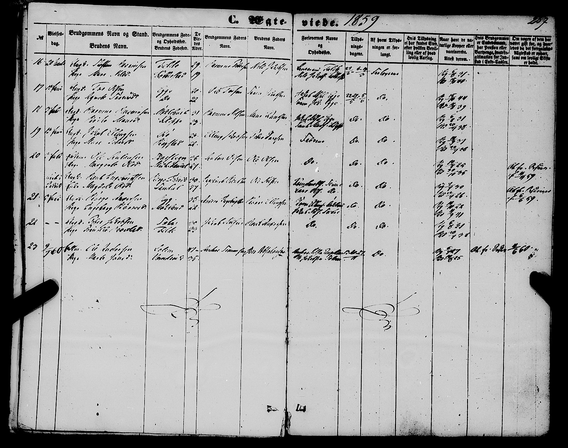 Gloppen sokneprestembete, AV/SAB-A-80101/H/Haa/Haaa/L0009: Parish register (official) no. A 9, 1855-1870, p. 267