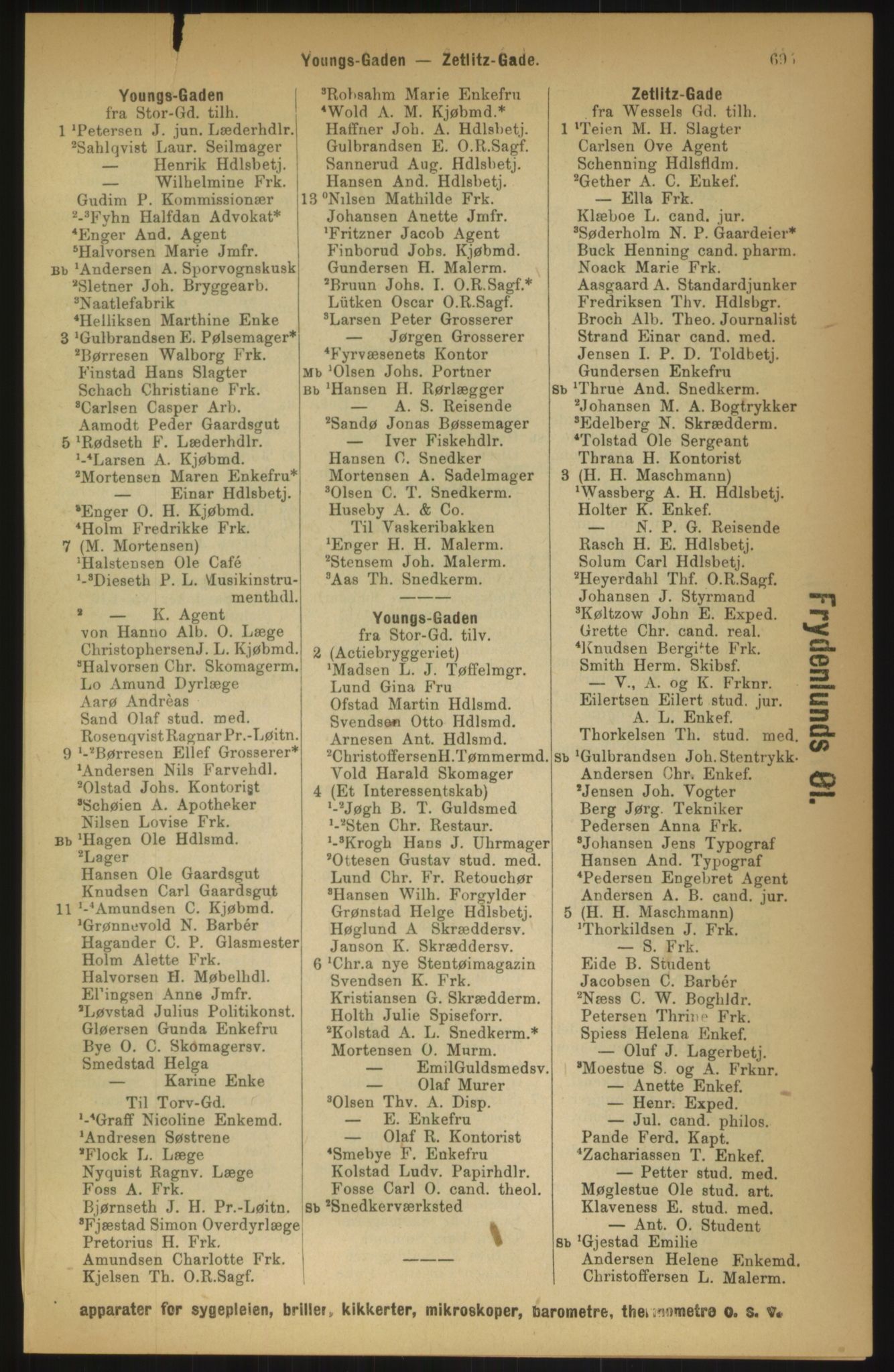 Kristiania/Oslo adressebok, PUBL/-, 1891, p. 695