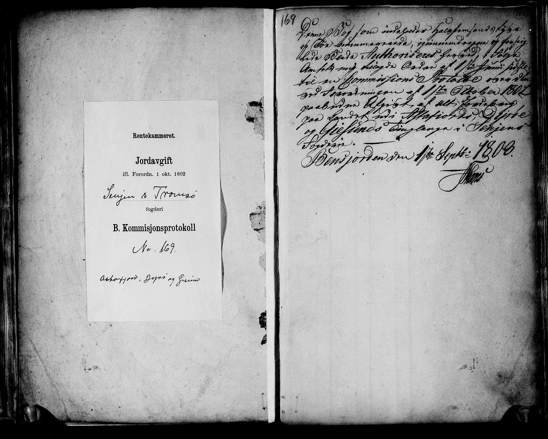 Rentekammeret inntil 1814, Realistisk ordnet avdeling, AV/RA-EA-4070/N/Ne/Nea/L0167: til 0169: Senja og Tromsø fogderi. Kommisjonsprotokoll for Sand, Torsken, Fauskevåg, Kvæfjord, Astafjord, Dyrøy og Gisund tinglag, 1803, p. 83