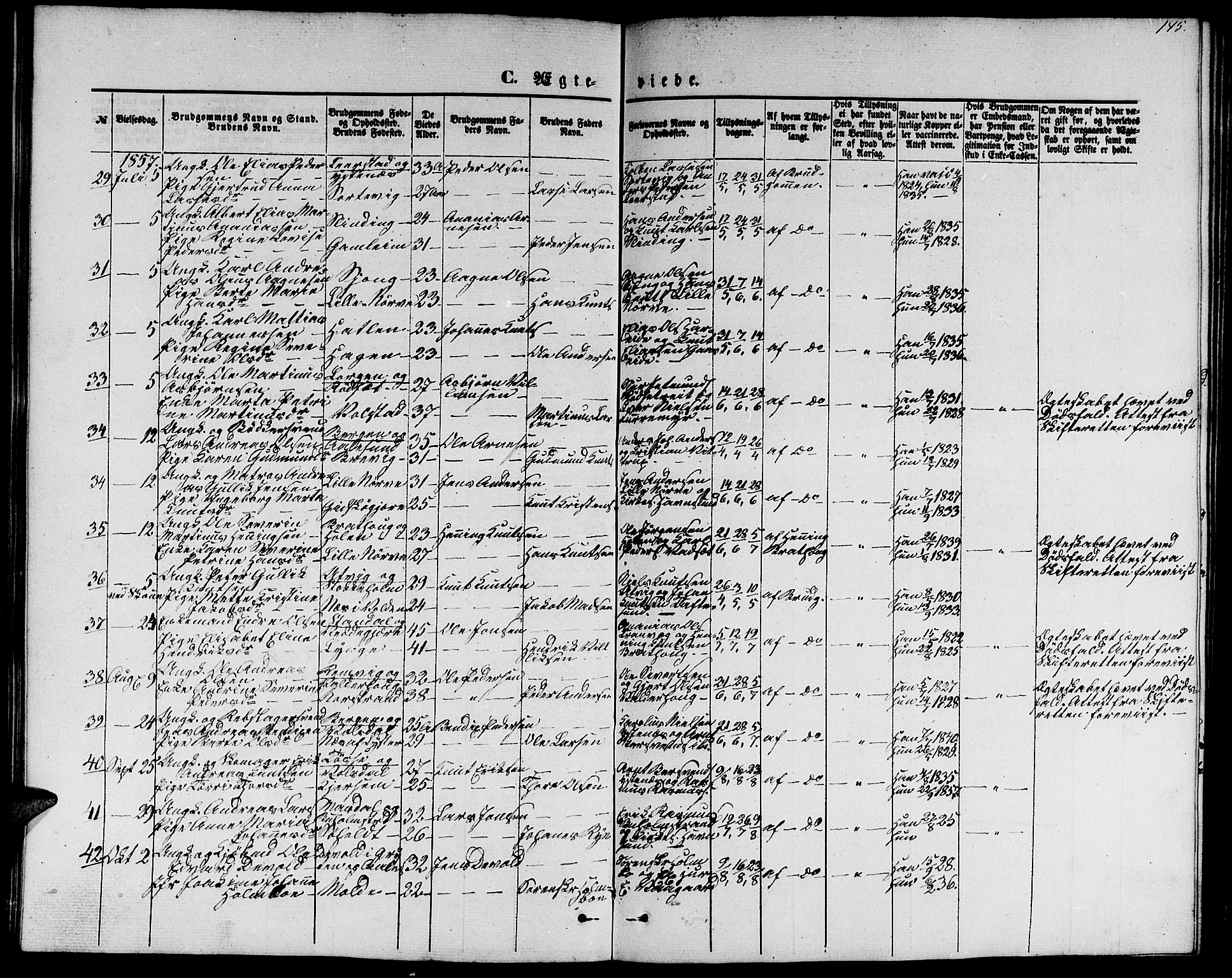 Ministerialprotokoller, klokkerbøker og fødselsregistre - Møre og Romsdal, AV/SAT-A-1454/528/L0427: Parish register (copy) no. 528C08, 1855-1864, p. 145