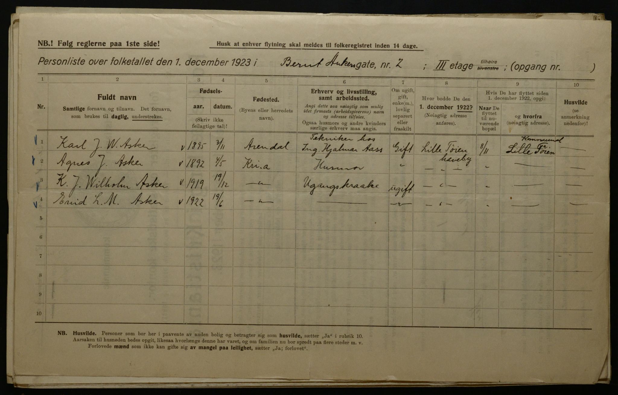 OBA, Municipal Census 1923 for Kristiania, 1923, p. 5594