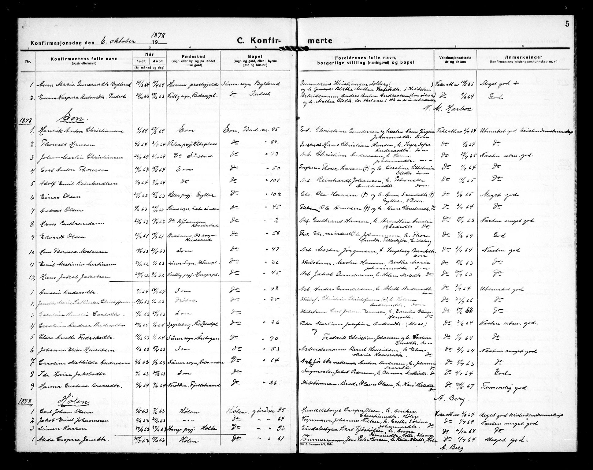 Vestby prestekontor Kirkebøker, AV/SAO-A-10893/G/Gb/L0001: Parish register (copy) no. II 1, 1878-1905, p. 5