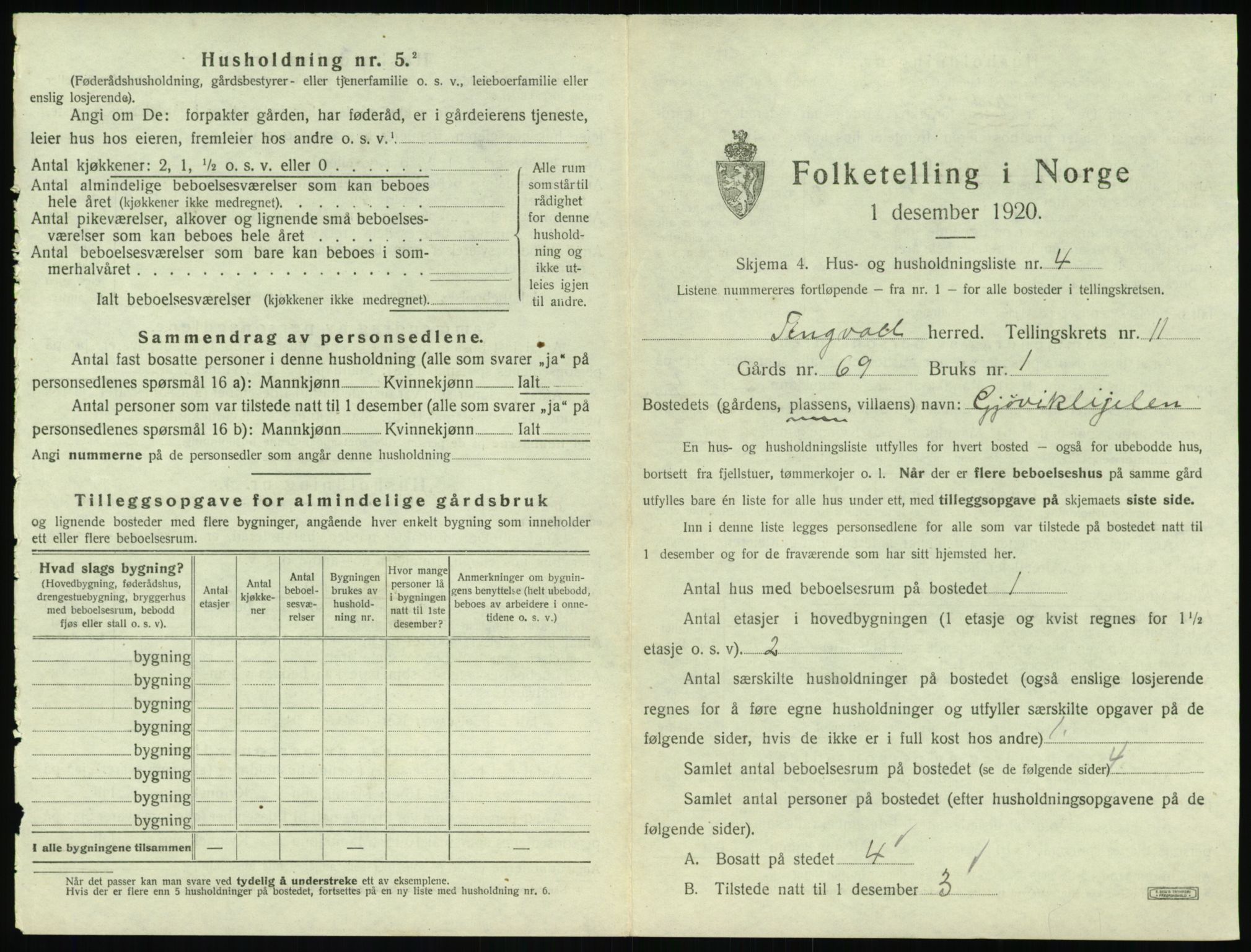 SAT, 1920 census for Tingvoll, 1920, p. 826