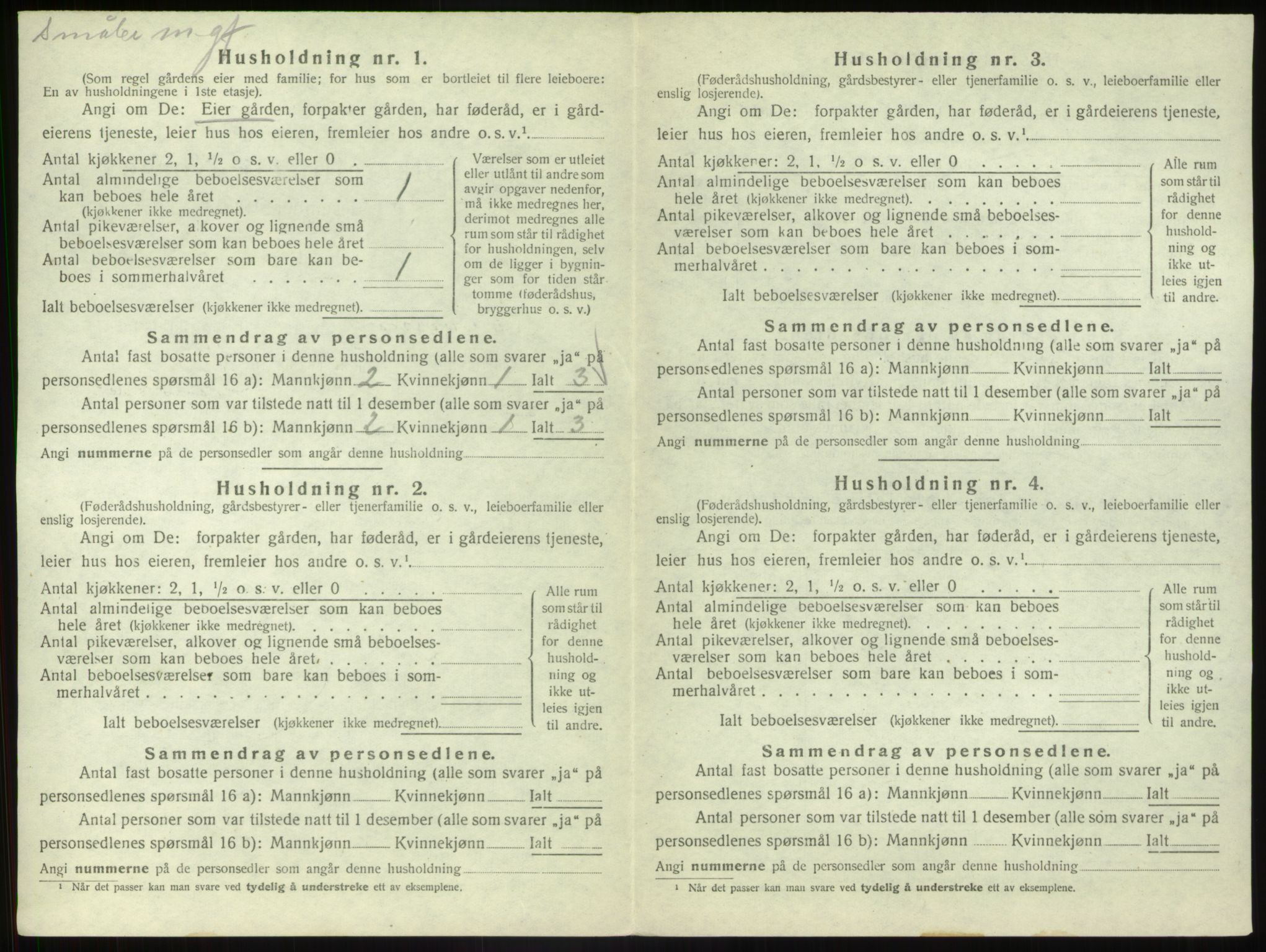 SAB, 1920 census for Vevring, 1920, p. 64