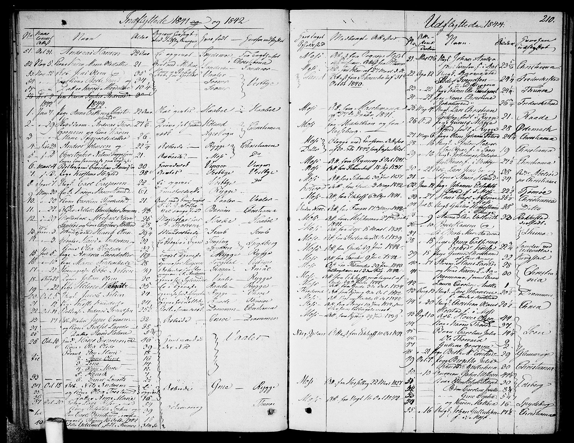 Moss prestekontor Kirkebøker, AV/SAO-A-2003/F/Fa/L0006: Parish register (official) no. I 6, 1829-1844, p. 210