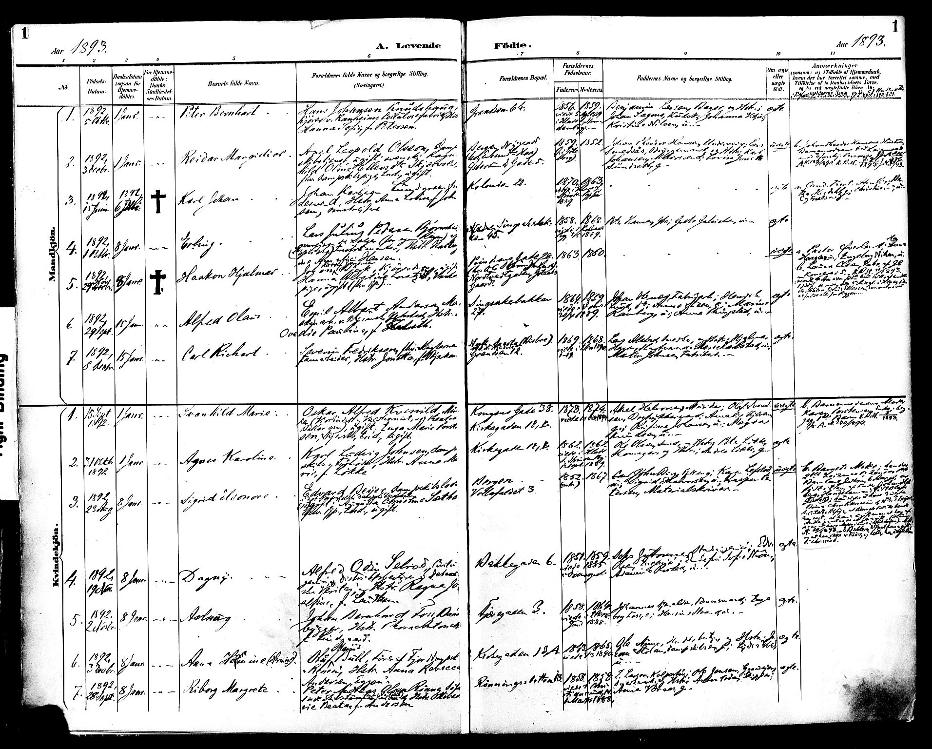 Ministerialprotokoller, klokkerbøker og fødselsregistre - Sør-Trøndelag, SAT/A-1456/604/L0197: Parish register (official) no. 604A18, 1893-1900, p. 1