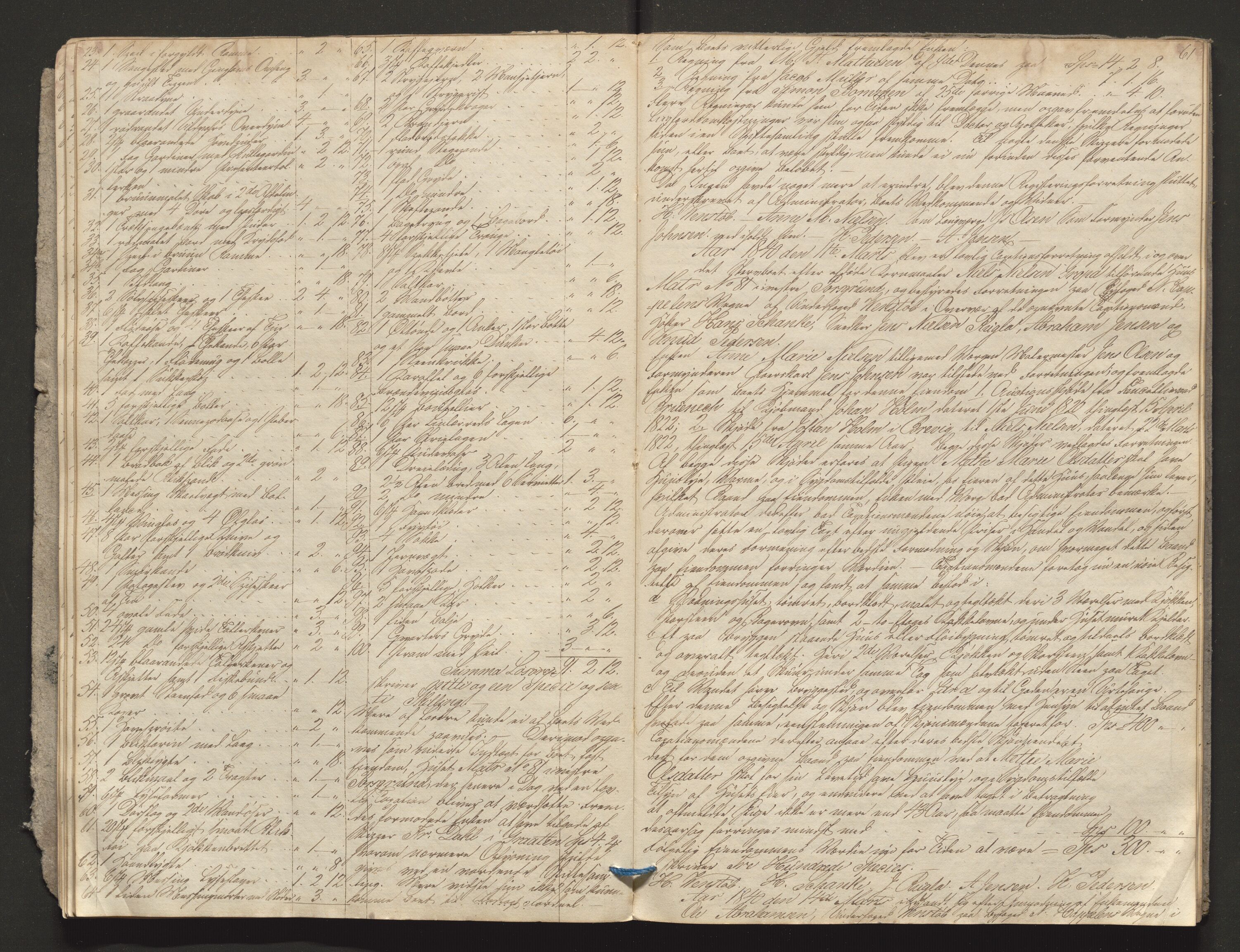 Porsgrunn byfogd, AV/SAKO-A-106/H/Hb/L0003: Skifteprotokoll, 1839-1842, p. 60-61