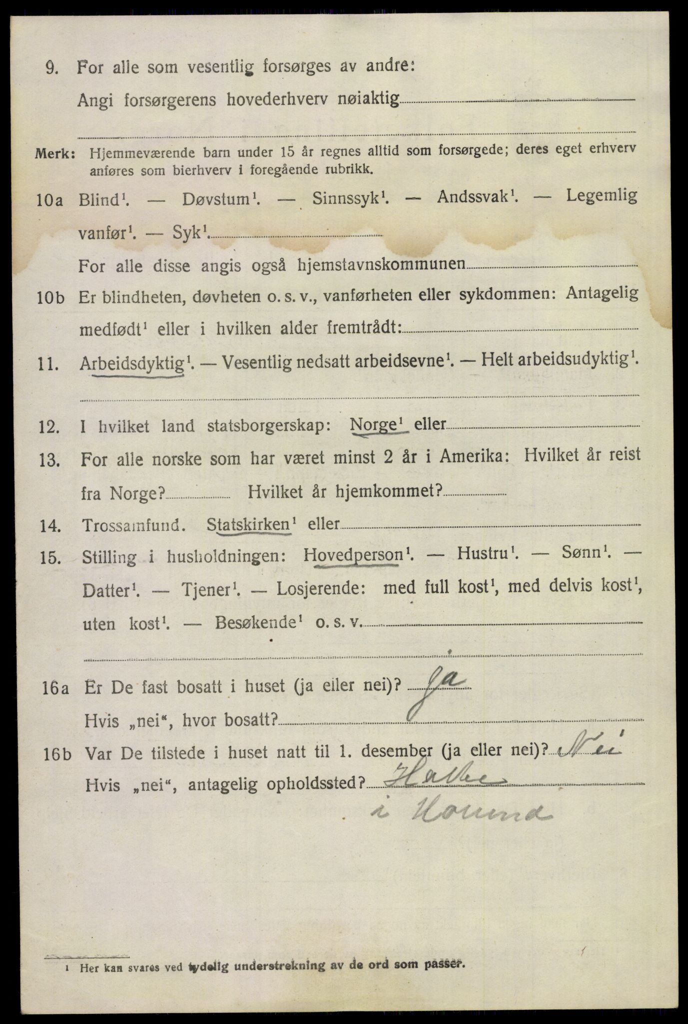 SAKO, 1920 census for Hovin, 1920, p. 734