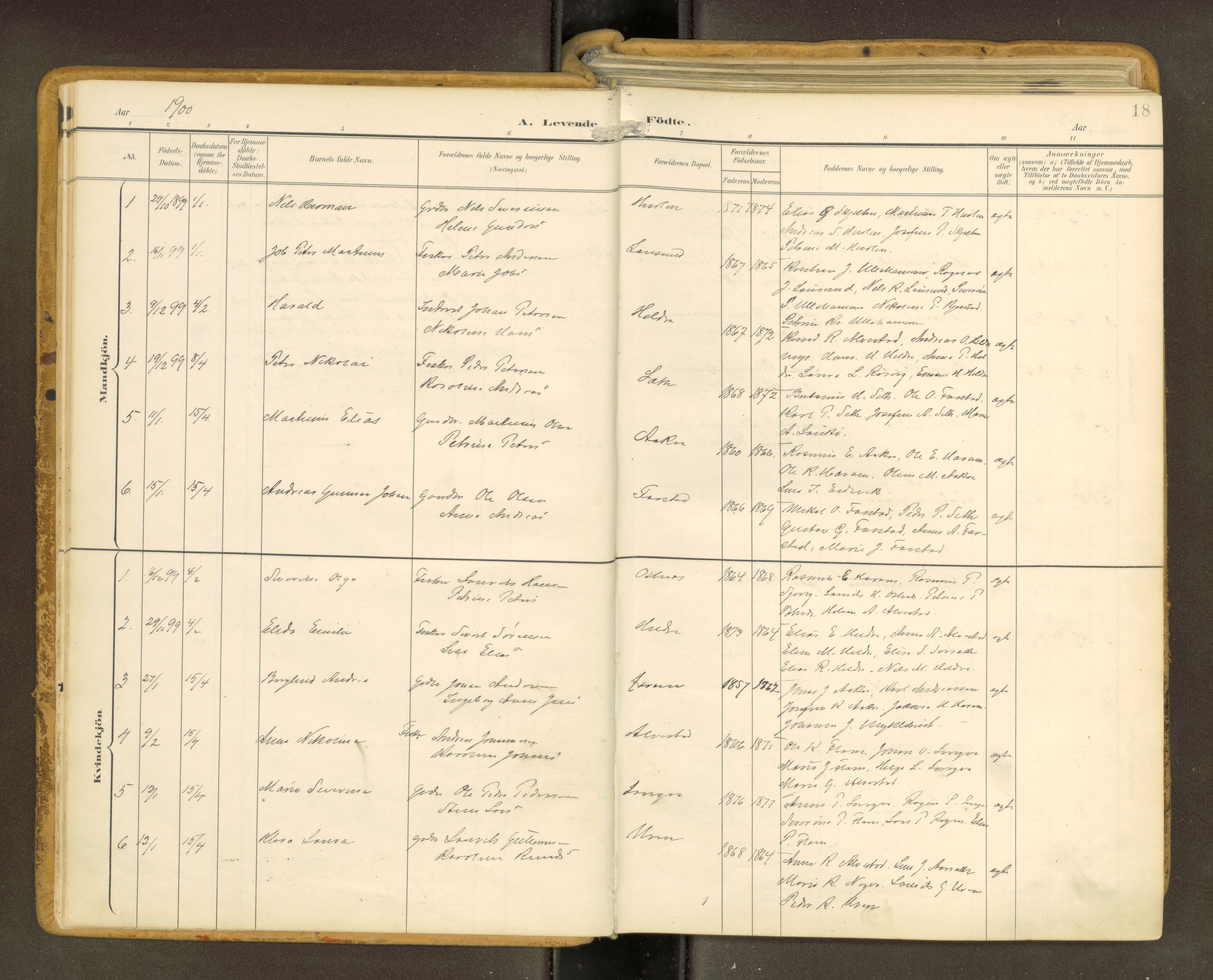 Ministerialprotokoller, klokkerbøker og fødselsregistre - Møre og Romsdal, SAT/A-1454/536/L0517: Parish register (official) no. 536A--, 1897-1917, p. 18