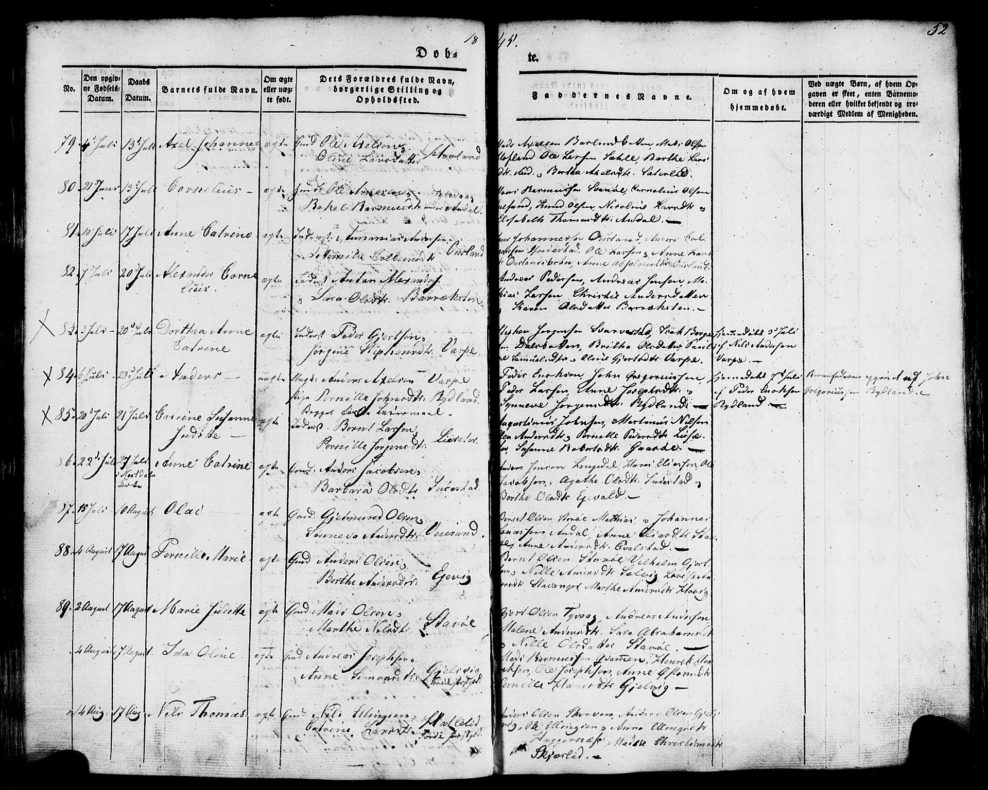 Kinn sokneprestembete, AV/SAB-A-80801/H/Haa/Haaa/L0005: Parish register (official) no. A 5, 1841-1857, p. 52