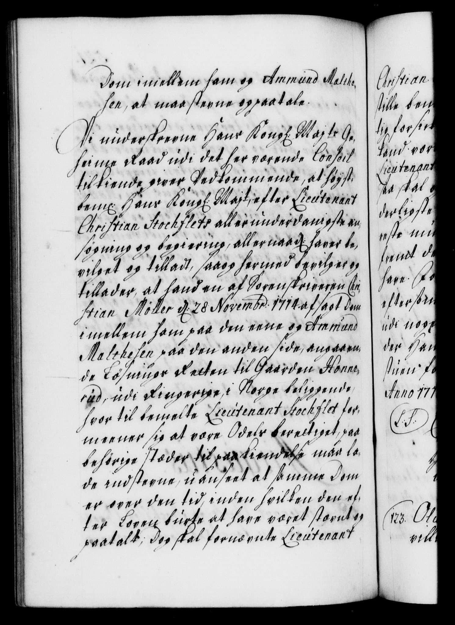 Danske Kanselli 1572-1799, AV/RA-EA-3023/F/Fc/Fca/Fcaa/L0021: Norske registre, 1712-1715, p. 521b