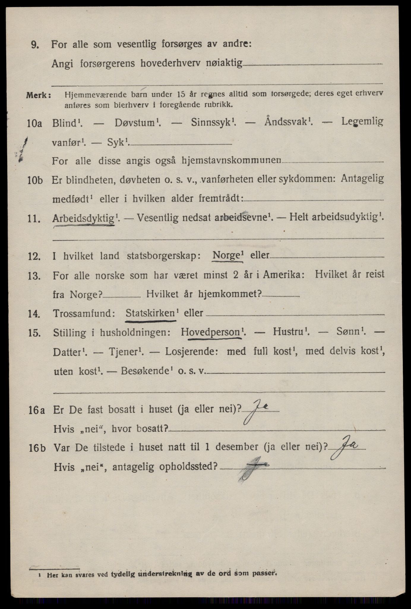 SAST, 1920 census for Hjelmeland, 1920, p. 3122