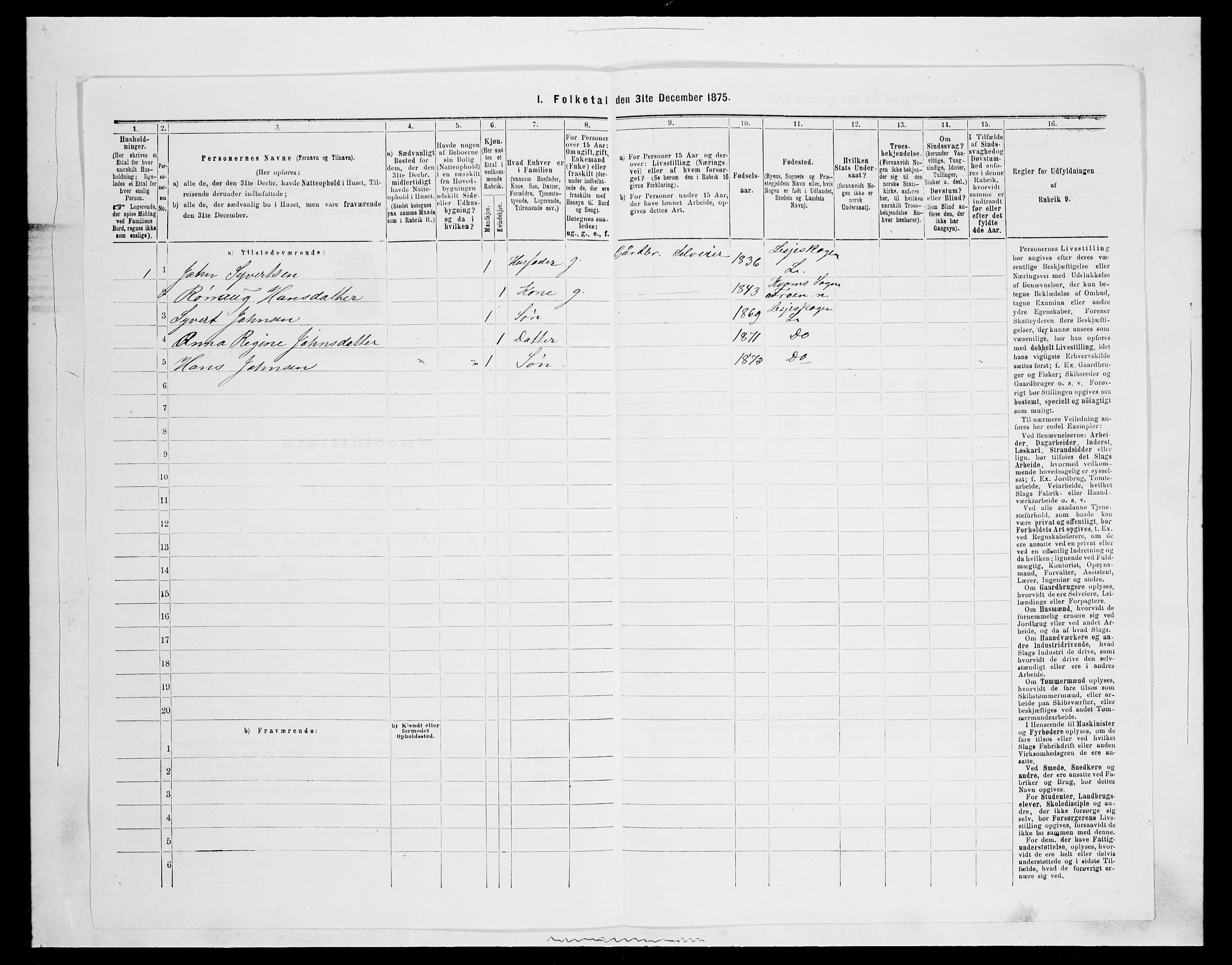 SAH, 1875 census for 0512P Lesja, 1875, p. 123