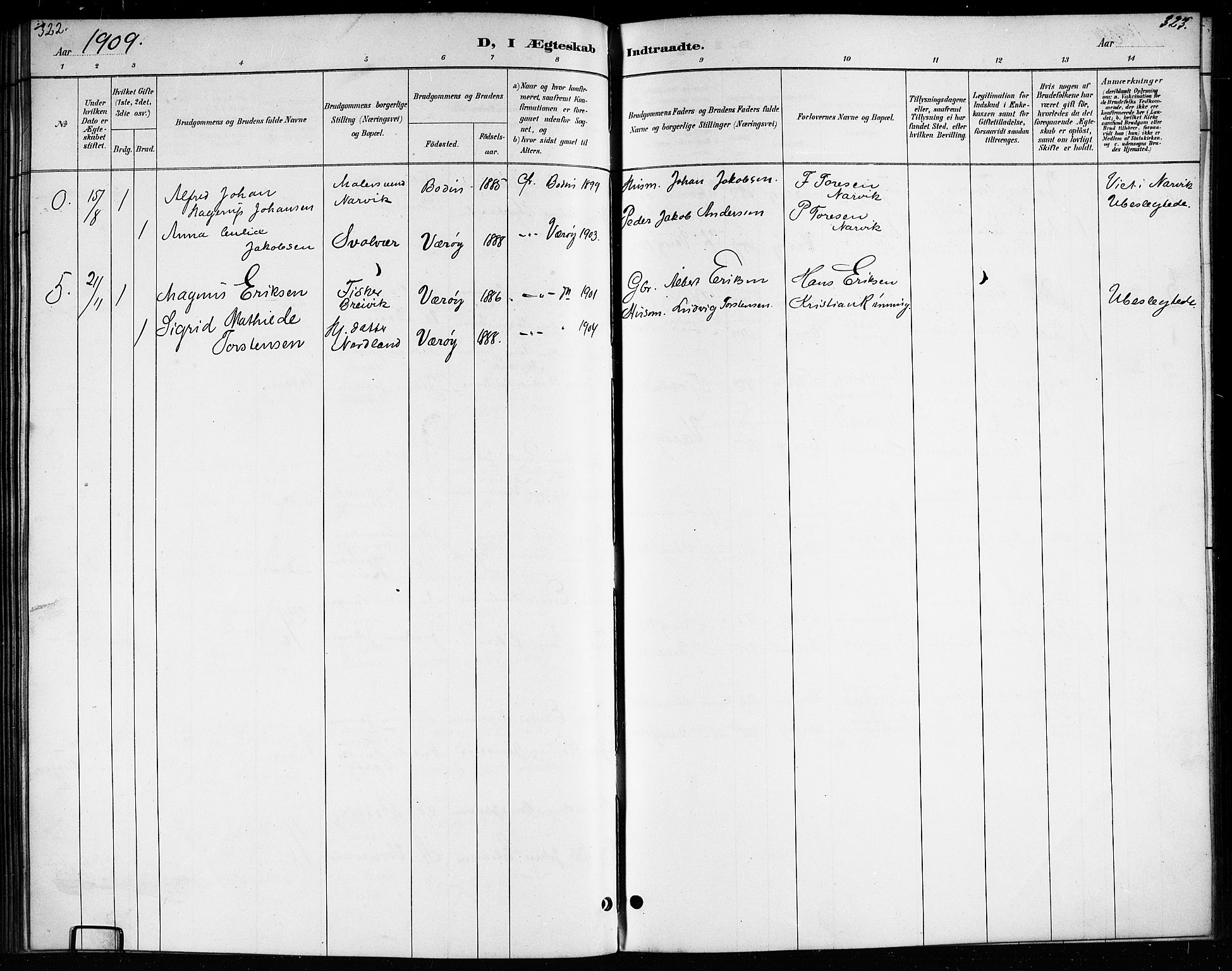 Ministerialprotokoller, klokkerbøker og fødselsregistre - Nordland, SAT/A-1459/807/L0123: Parish register (copy) no. 807C01, 1884-1910, p. 322-323