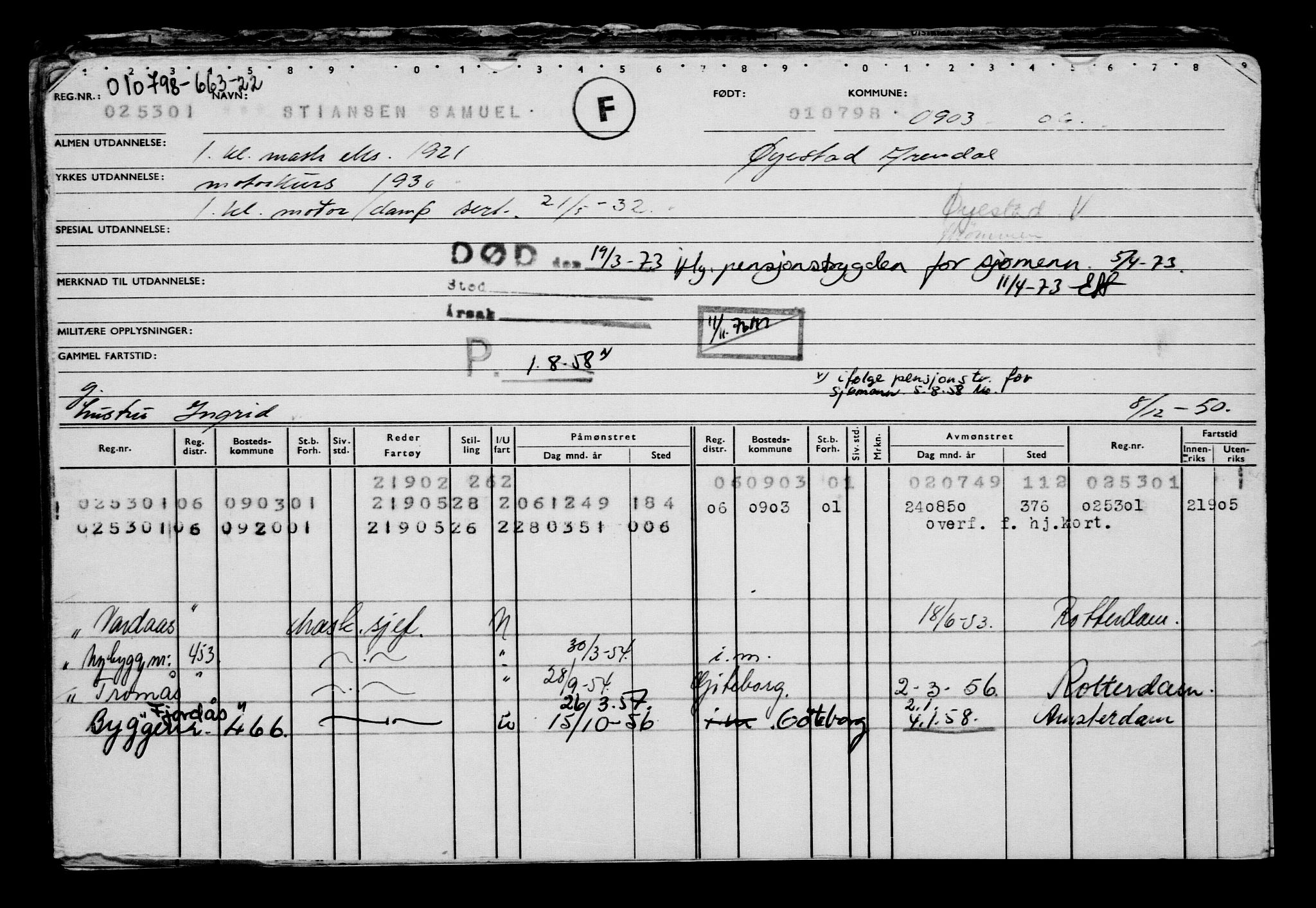Direktoratet for sjømenn, AV/RA-S-3545/G/Gb/L0029: Hovedkort, 1898, p. 5