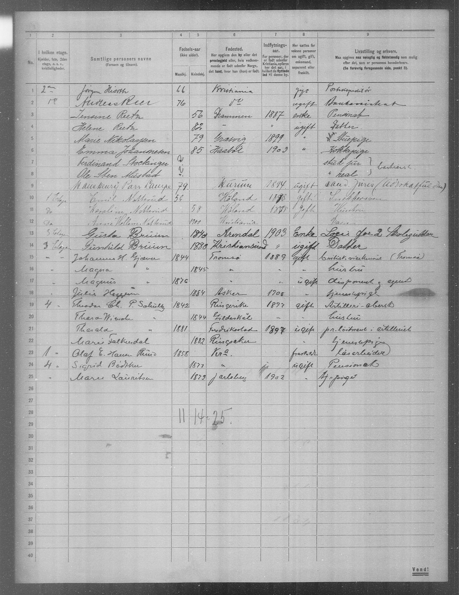 OBA, Municipal Census 1904 for Kristiania, 1904, p. 811