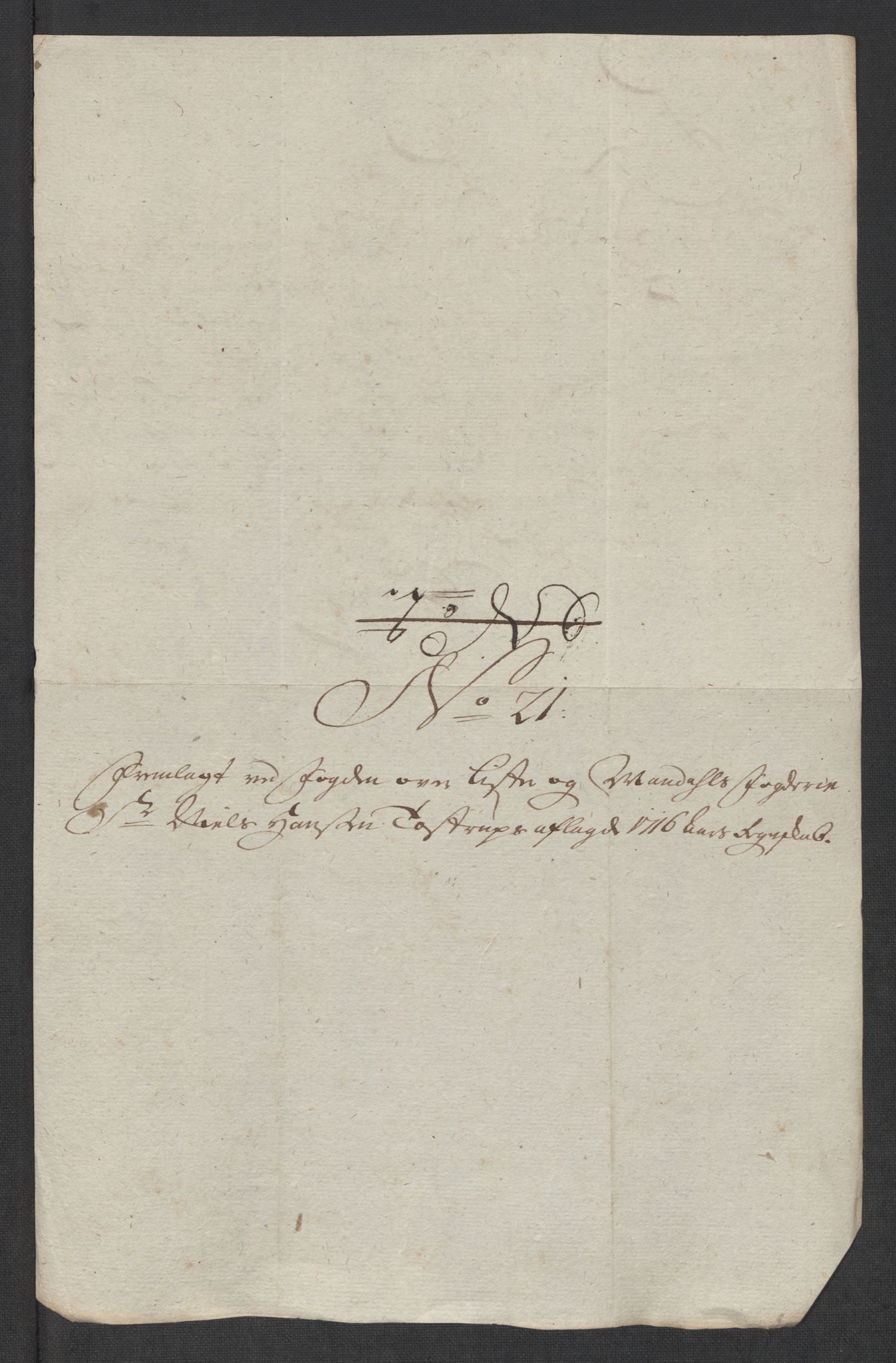 Rentekammeret inntil 1814, Reviderte regnskaper, Fogderegnskap, AV/RA-EA-4092/R43/L2560: Fogderegnskap Lista og Mandal, 1716, p. 202