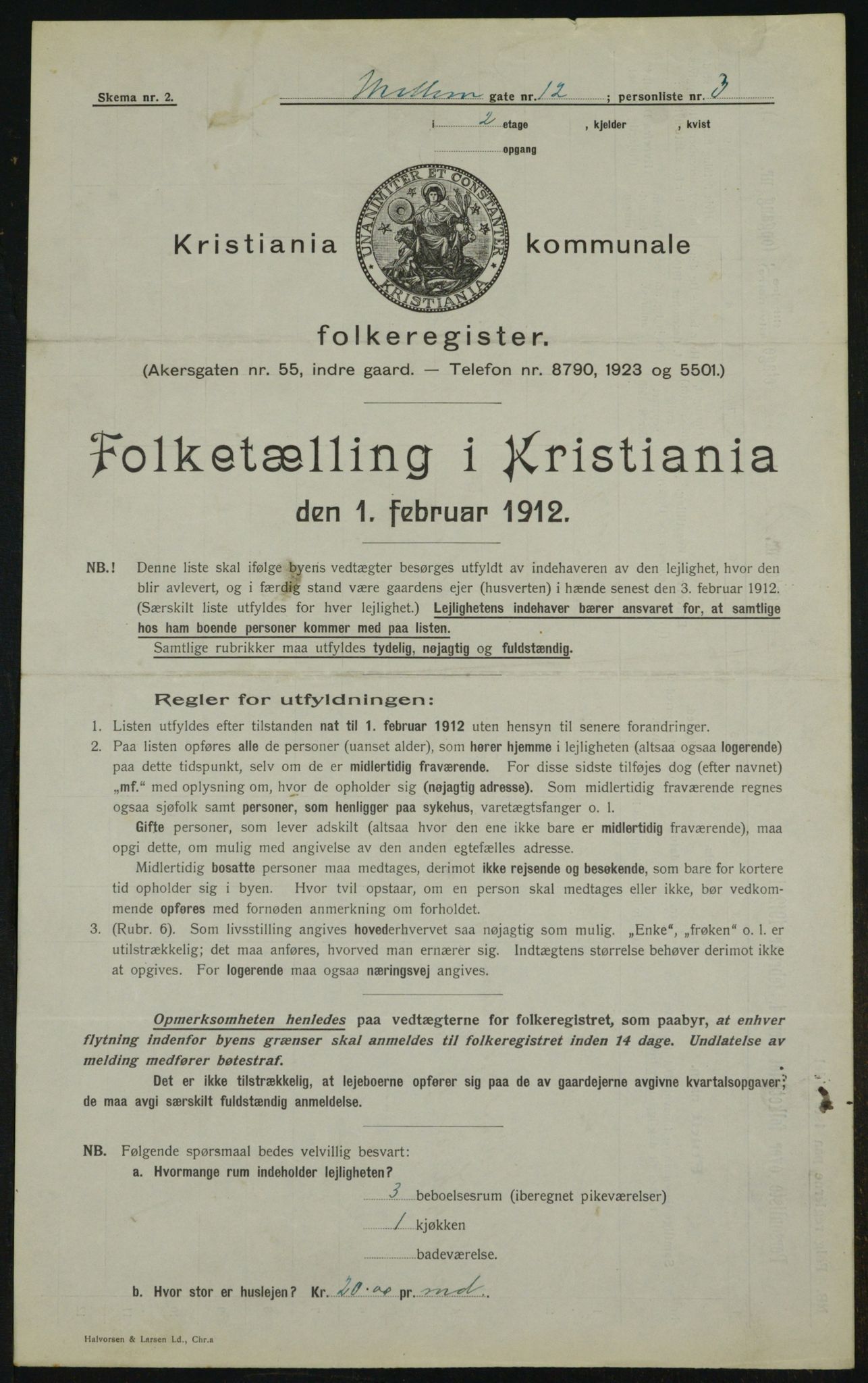 OBA, Municipal Census 1912 for Kristiania, 1912, p. 65647