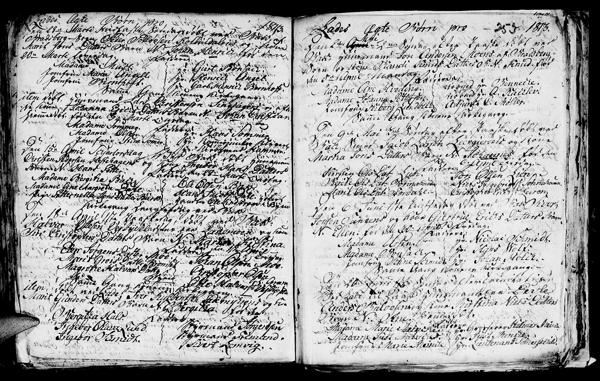 Ministerialprotokoller, klokkerbøker og fødselsregistre - Sør-Trøndelag, SAT/A-1456/606/L0305: Parish register (copy) no. 606C01, 1757-1819, p. 253