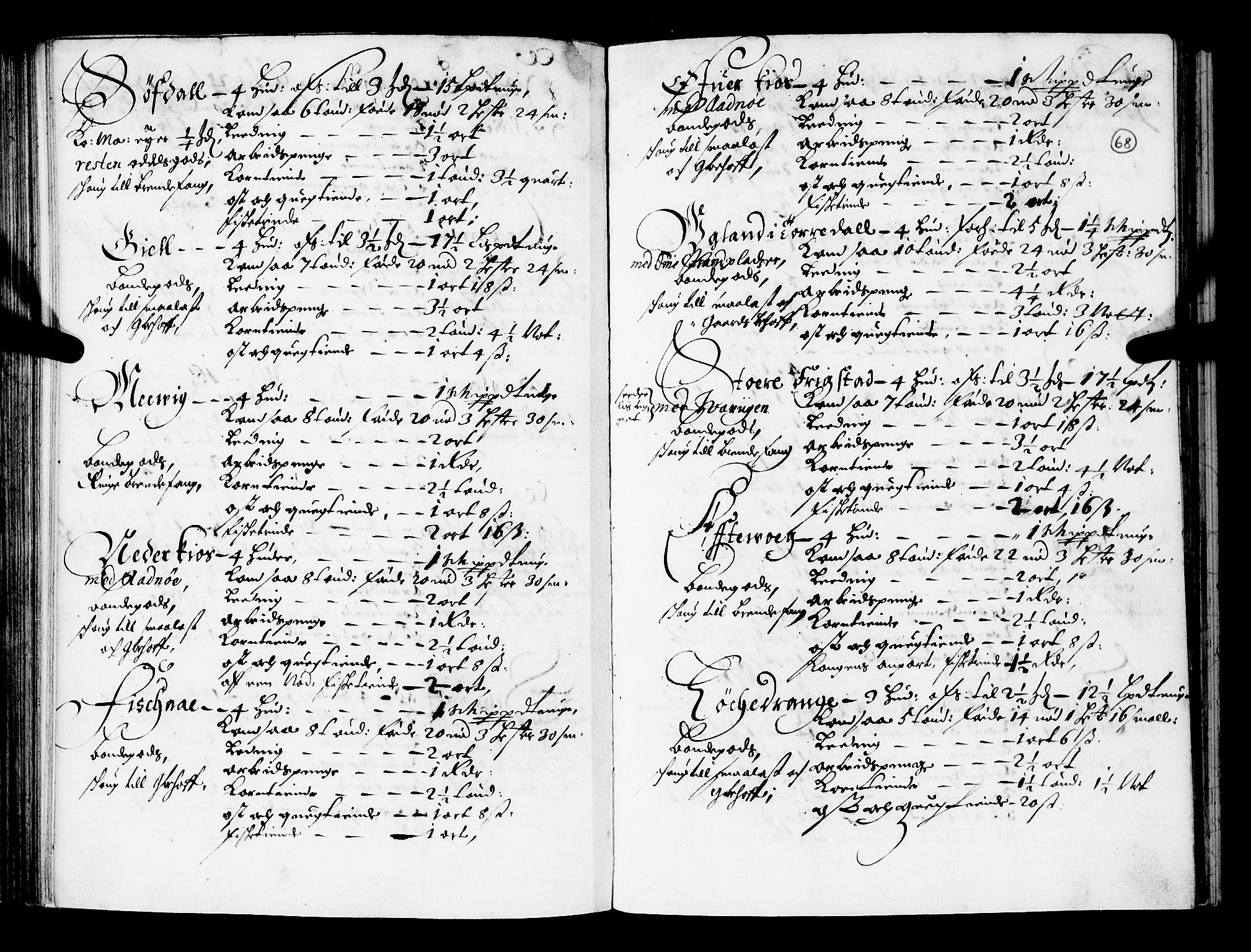 Rentekammeret inntil 1814, Realistisk ordnet avdeling, AV/RA-EA-4070/N/Nb/Nba/L0030: Mandal amt, 1668, p. 67b-68a